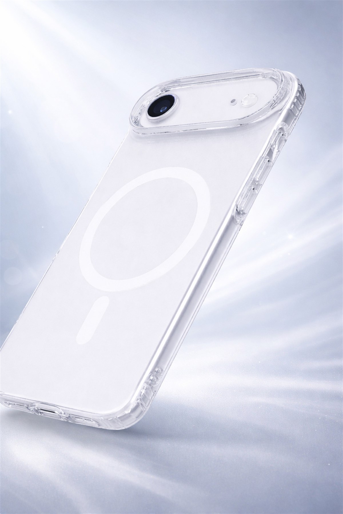 iPhone 17 Air Uyumlu Kamera Korumalı Magsafe Wireless Şarj Özellikli Lüks Şeffaf Silikon Telefon Kılıfı