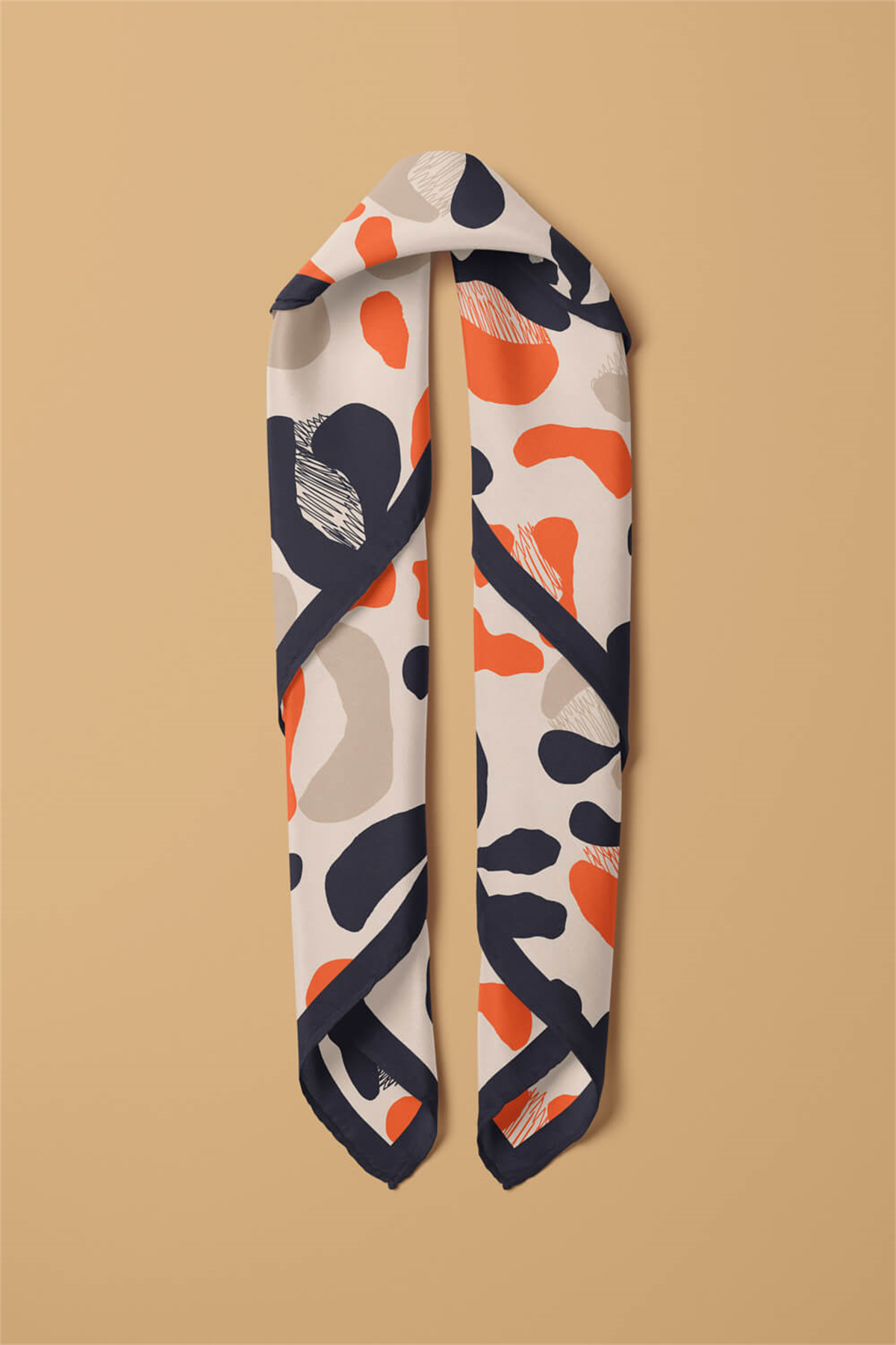 Saten İpek Leopar Desenli Kadın Bandana