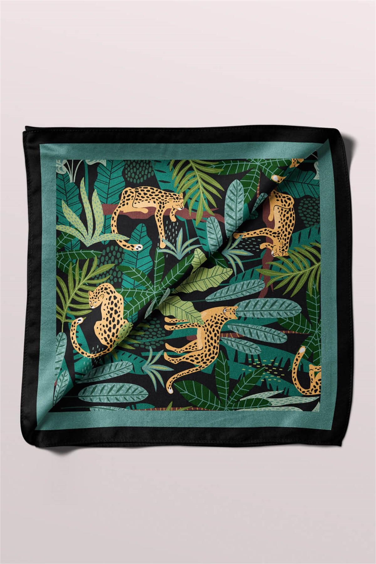 Modabutik Tropik Leopar Desenli Bandana A1