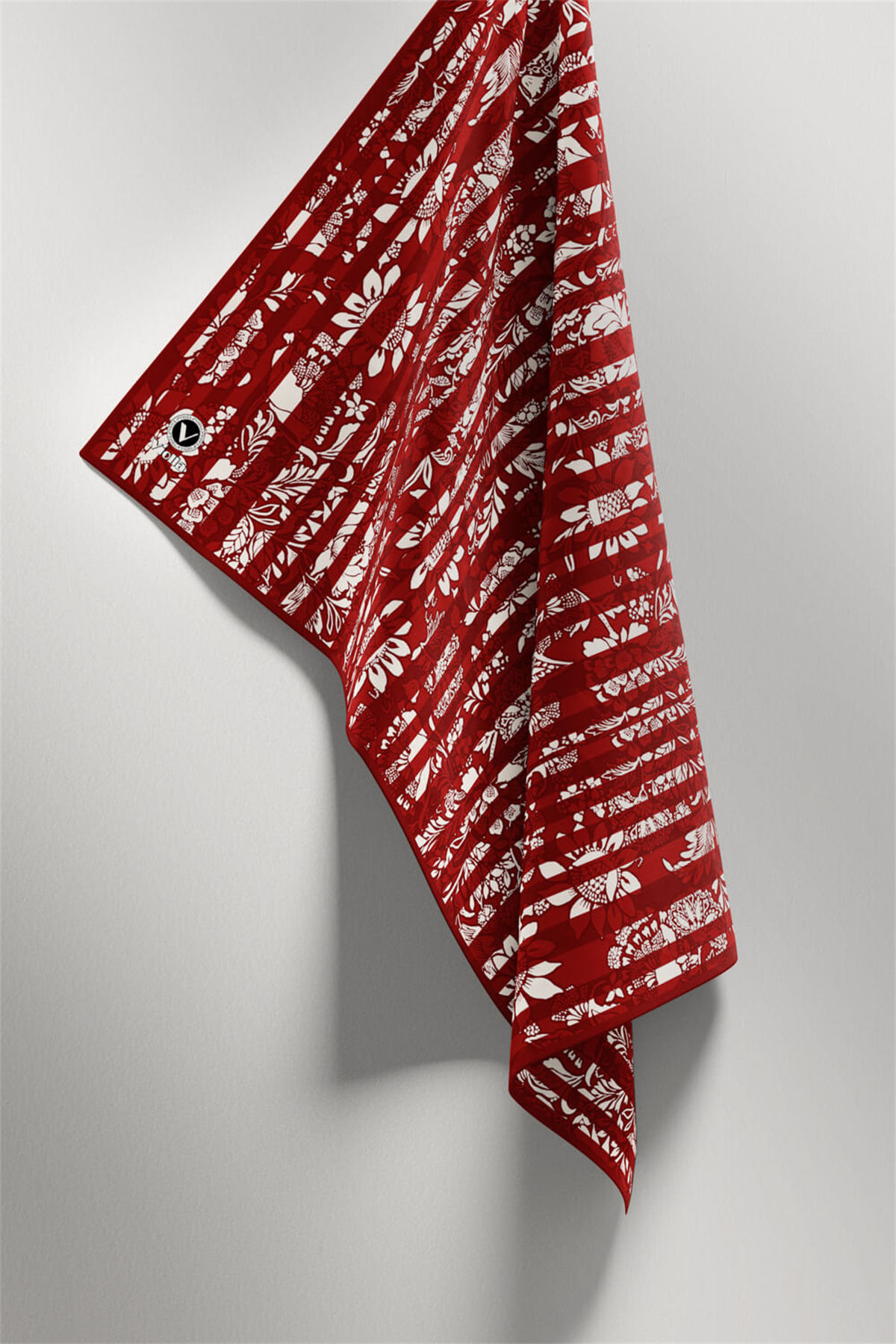 Twill Batik Şal Desenli Bordo Renkli 90x90 Eşarp (İpek İçermez) Kenar Dikiş Şekli El Dikişli