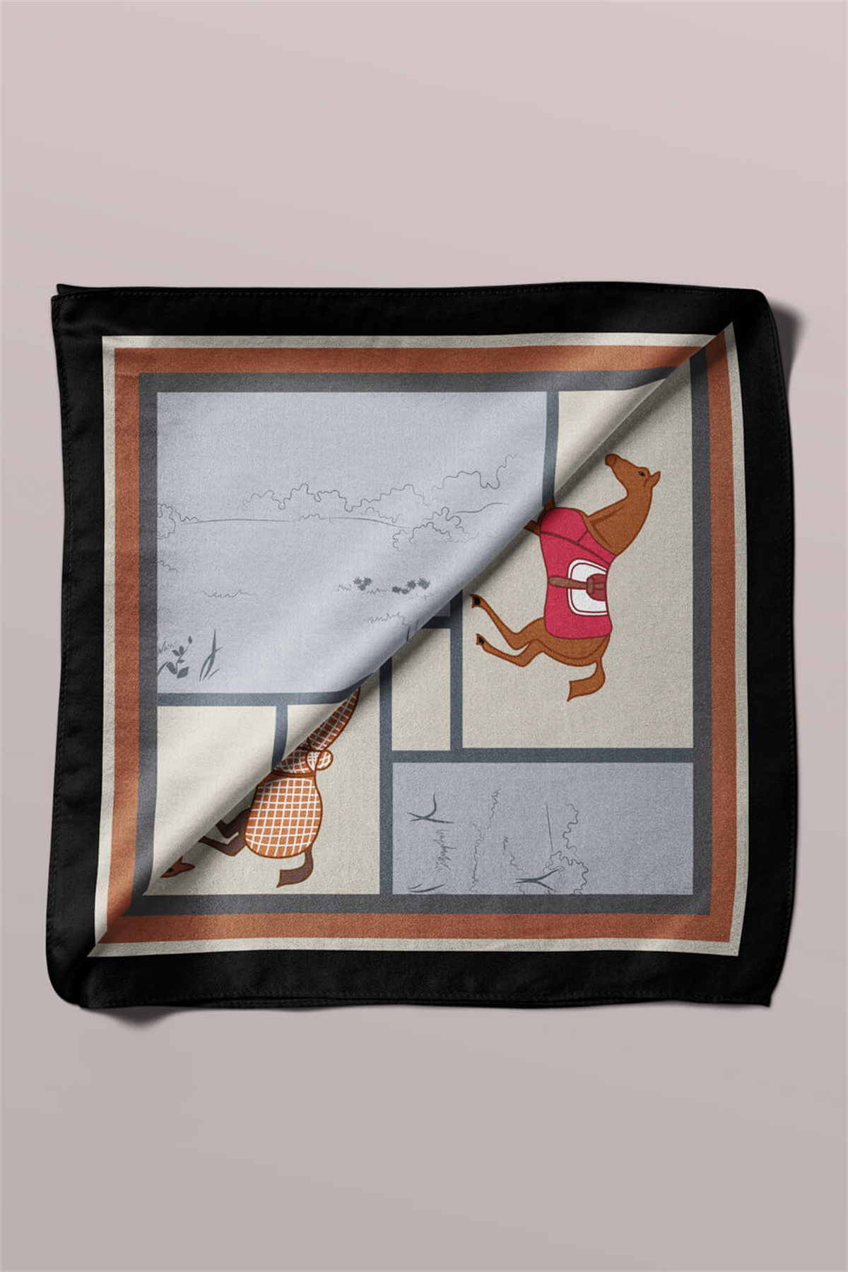 Y53 MODERN HORSE TASARIMLI BANDANA DG12084