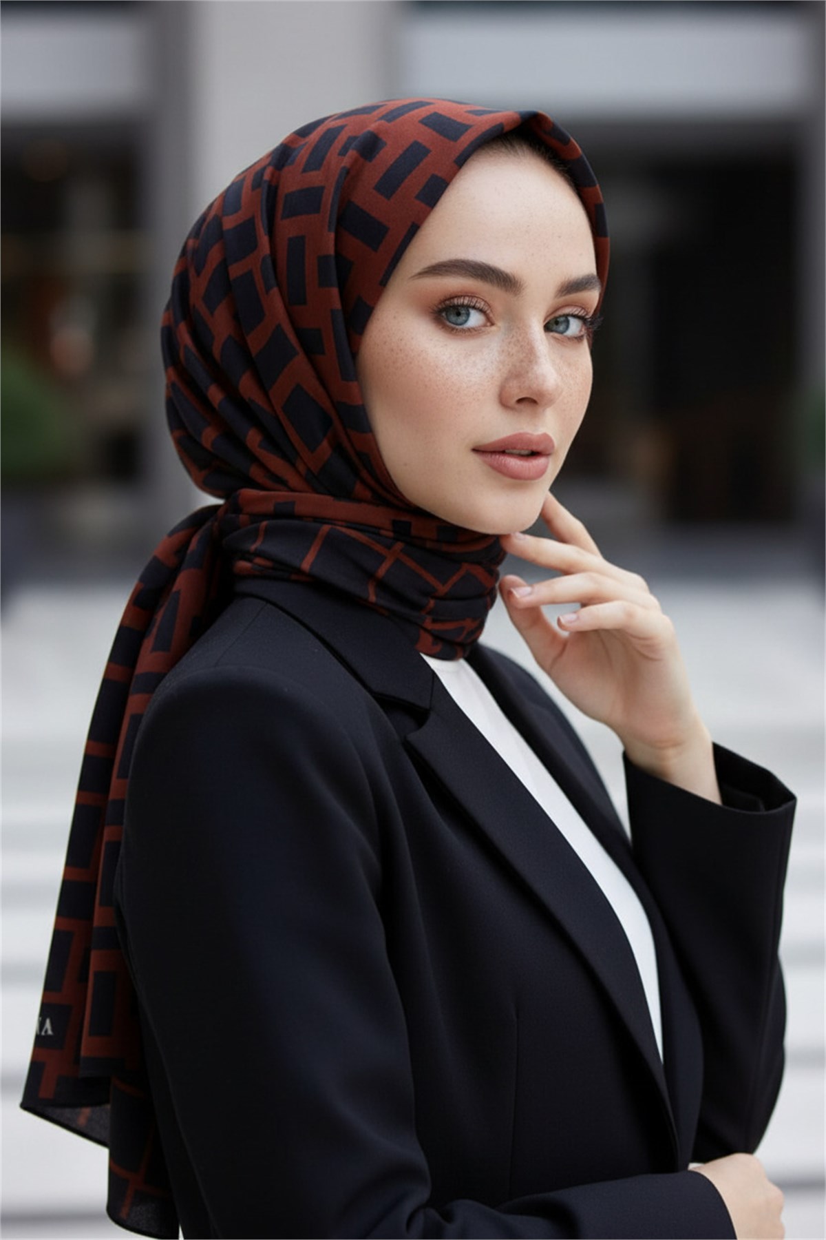 KREP KARELİ DESENLİ BORDO RENKLİ 75X195 KIRIŞMAZ ŞAL