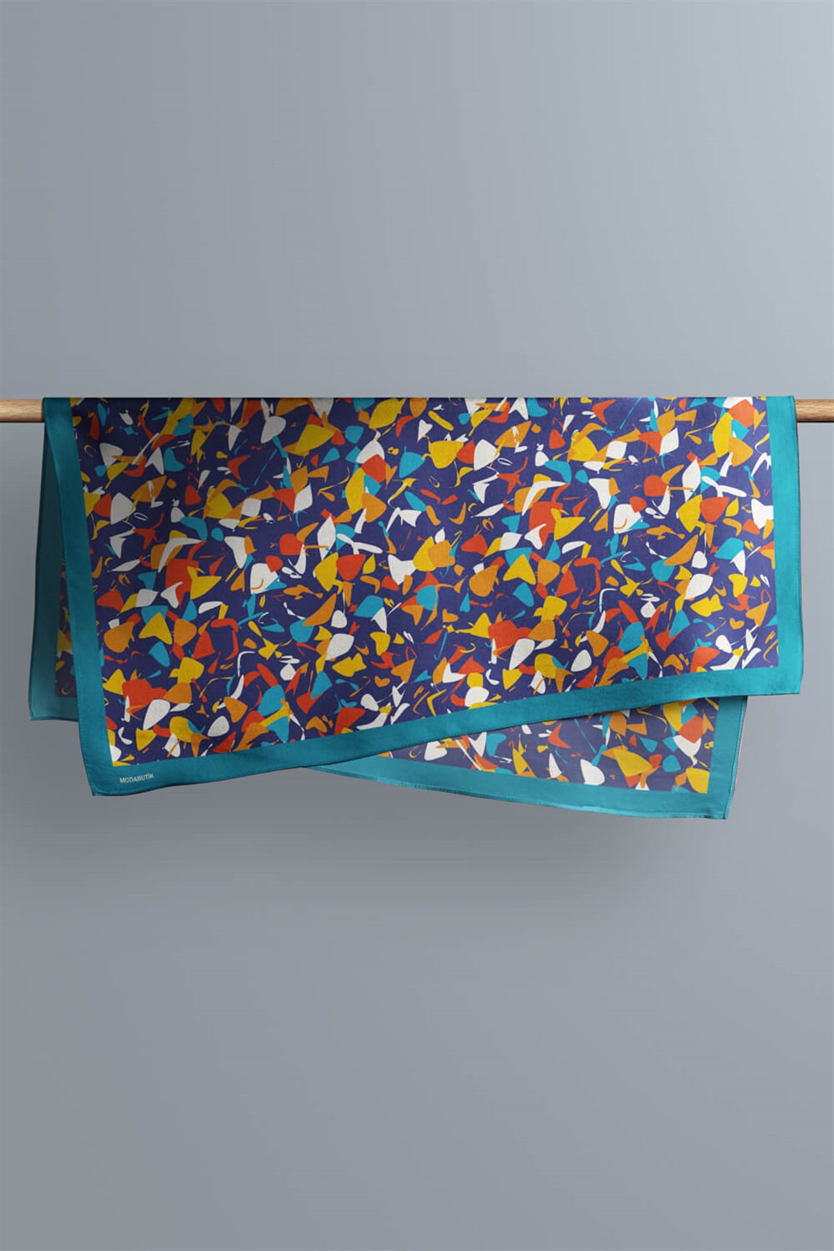 Violla D100 Kadın Mix Desenli Bandana 50x50 Lacivert DG0179-22