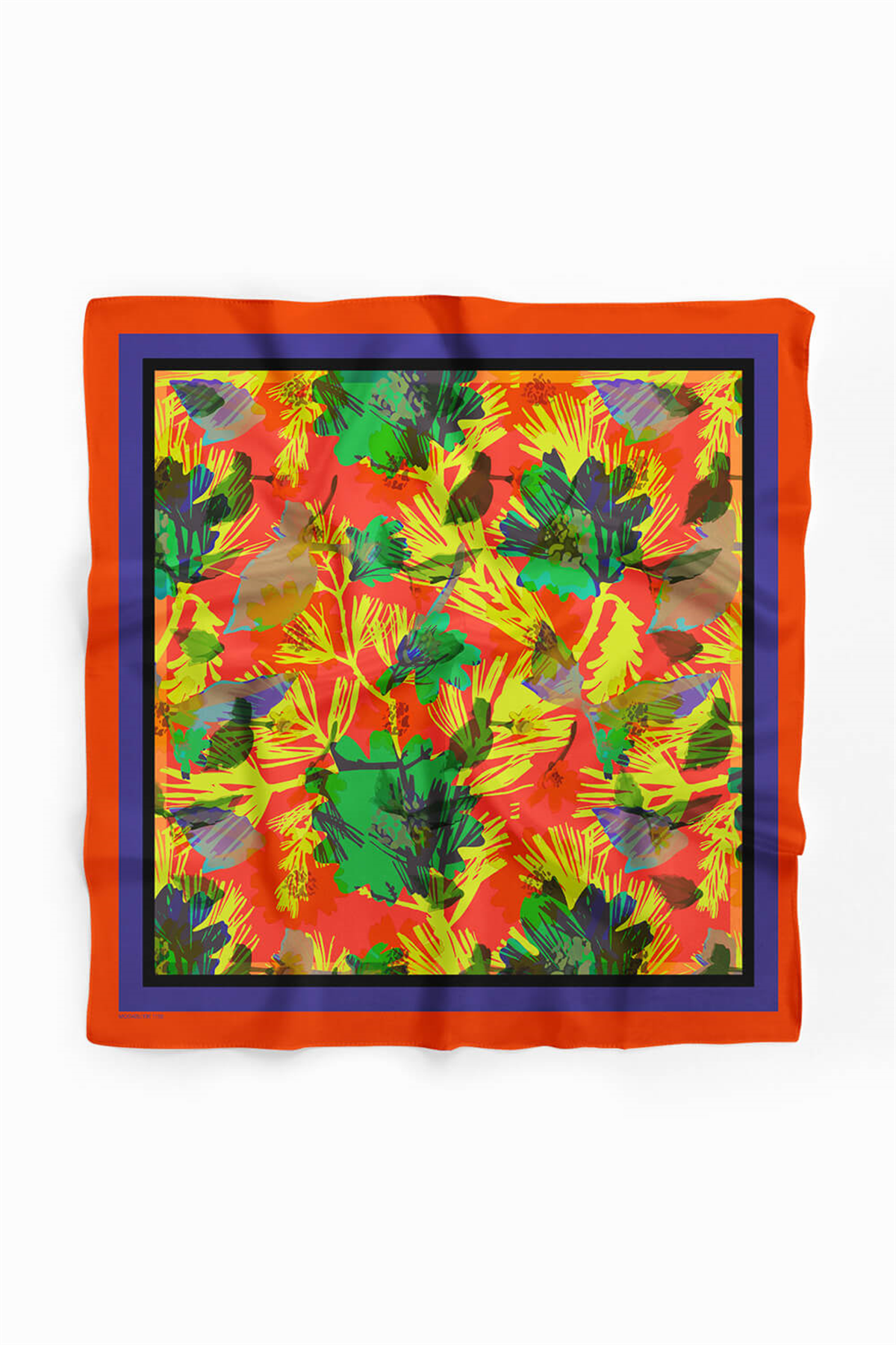 G63 Kadın Renkli Yaprak Desenli Bandana