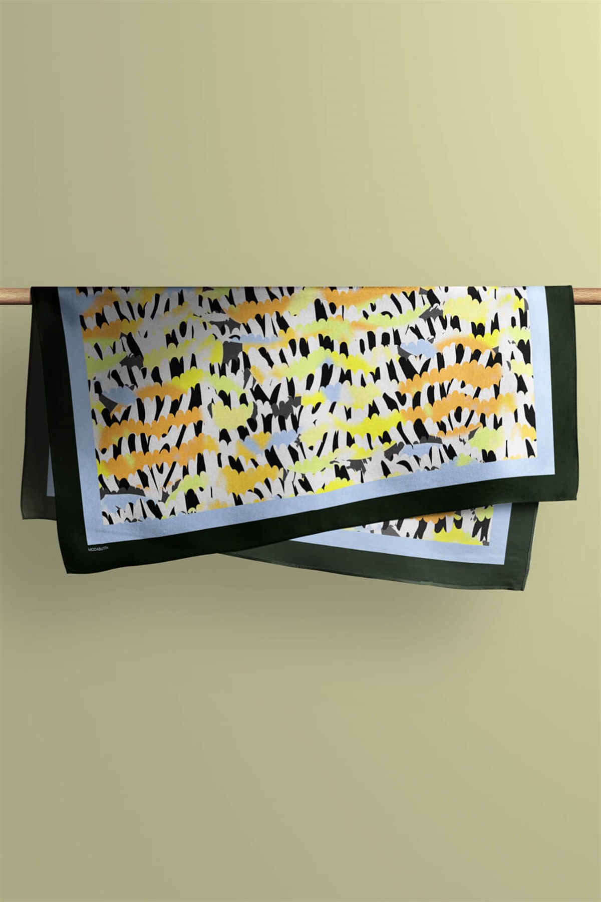 Violla V39 Kadın Sarı Suluboya Desenli 50x50 Bandana HYL DG01281-22