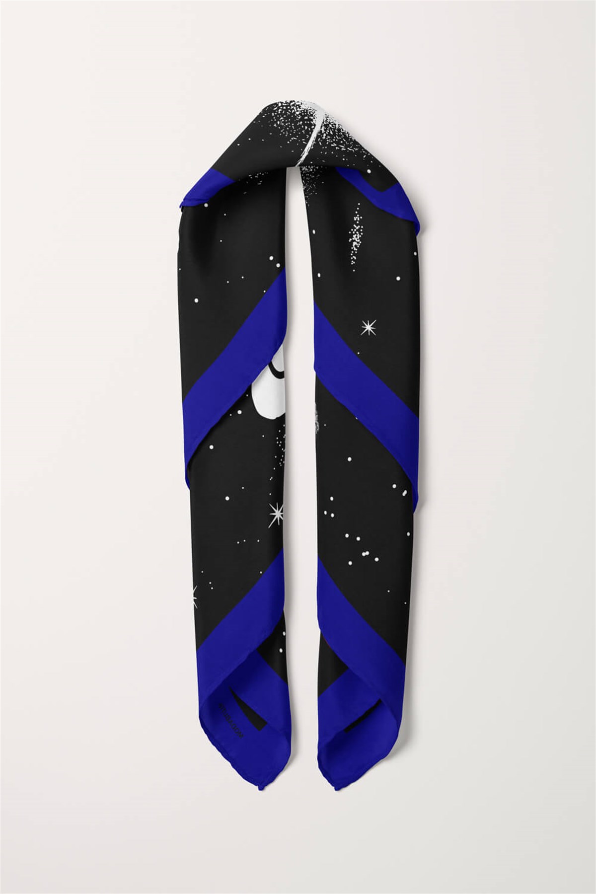 Violla Z96 Kadın Gezegen Desenli Bandana 50x50 Siyah Beyaz DG0320-22