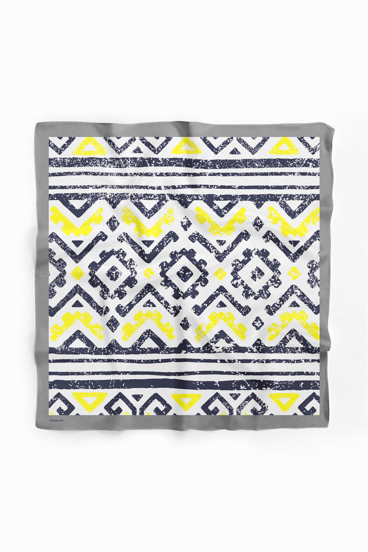 Violla D77 Kadın Geometrik Desenli Bandana 50x50 Sarı DG0431-22