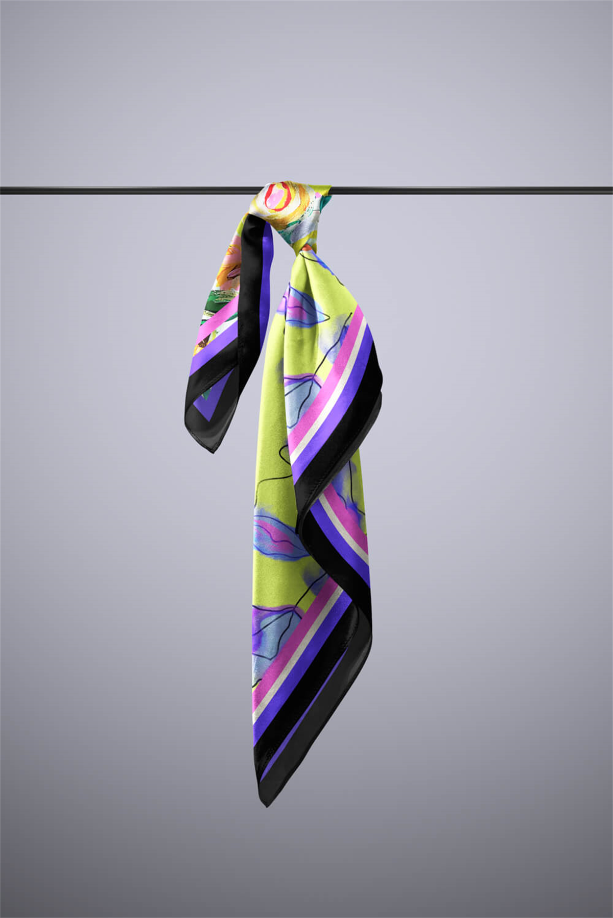 G109 OIL PAINT TASARIMLI BANDANA DG12459