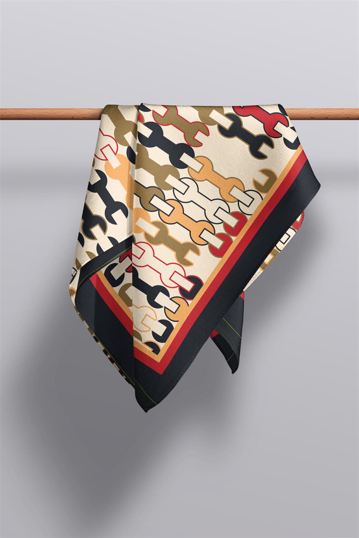 I6 Geometrik Desenli Fular 30x140