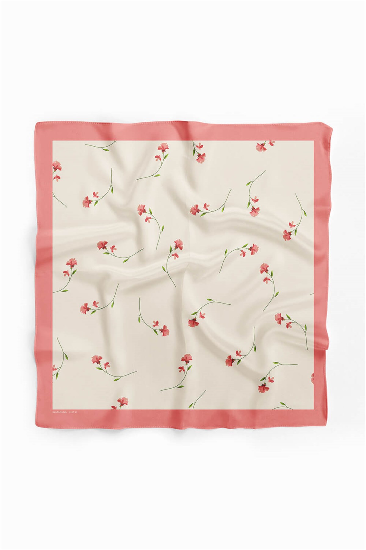 G27 Kadın Çiçek Desenli Bandana Pudra DG0105-22 Snz