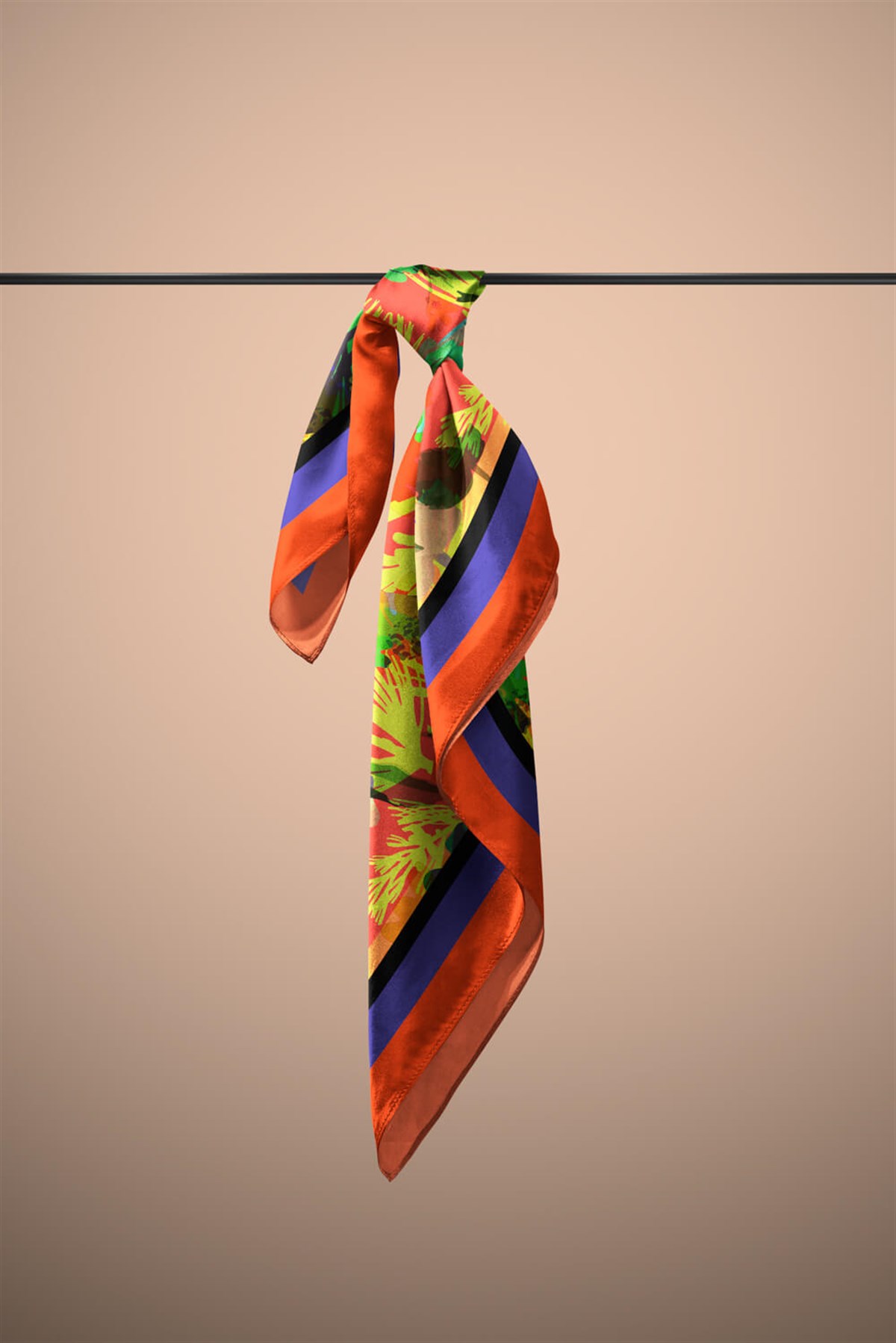 Violla G63 Kadın Renkli Yaprak Desenli Bandana