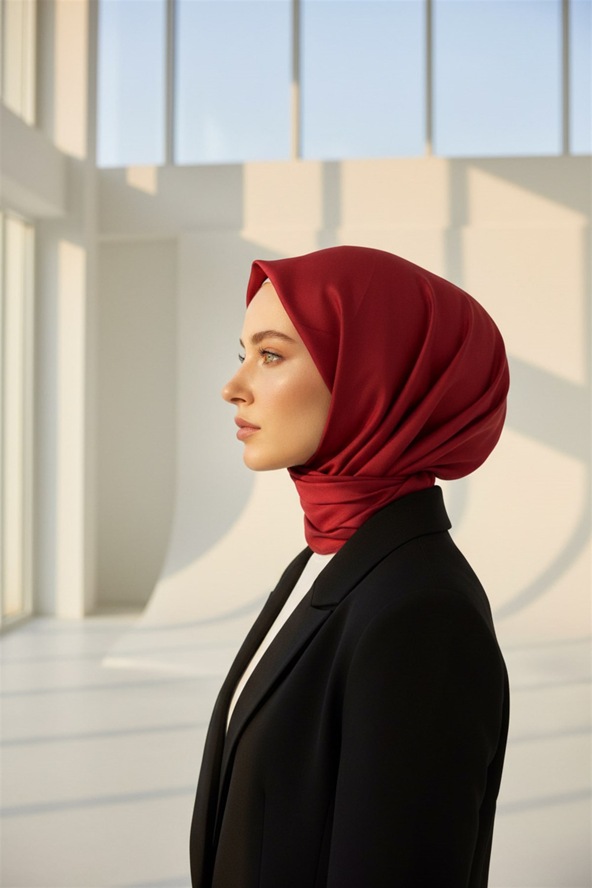 100% Twill İpek Düz Renk Bordür Desenli Bordo Renkli Daha Tok Exclusive Serisi 90x90 Dikim Şekli : El Dikişi Eşarp
