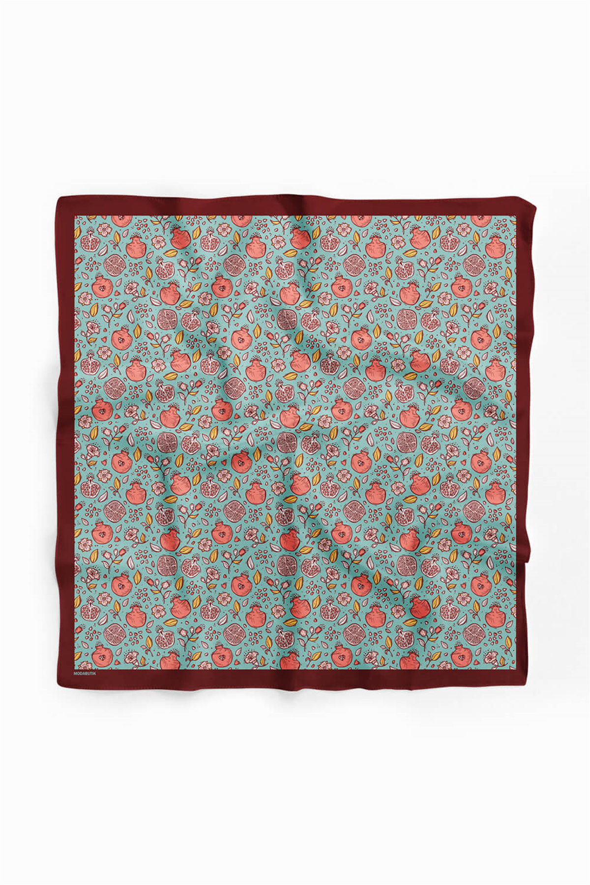 Kadın Açık Mavi Küçük Nar Desenli 50x50 Bandana