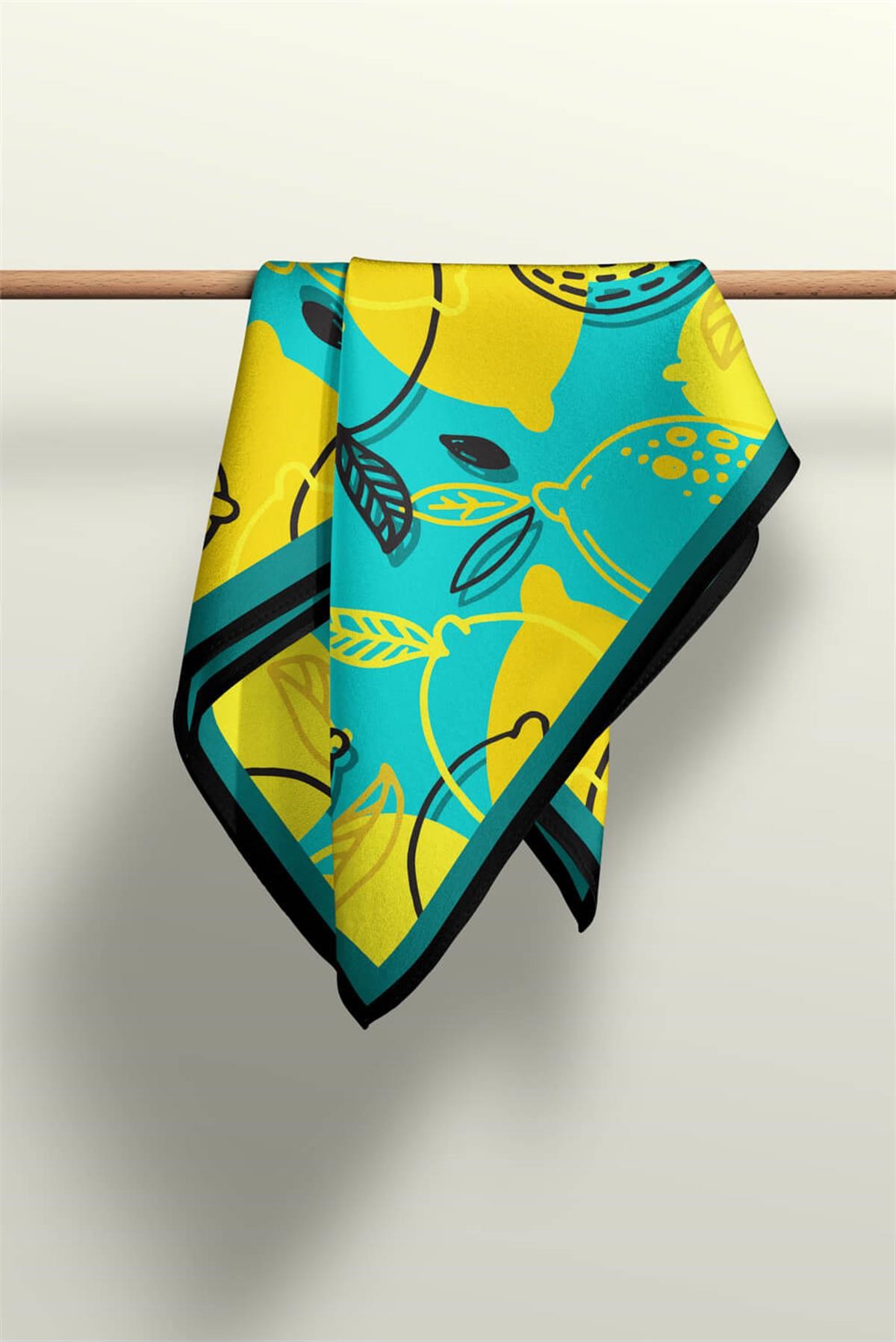 B20 Violla Limon Desenli Bandana