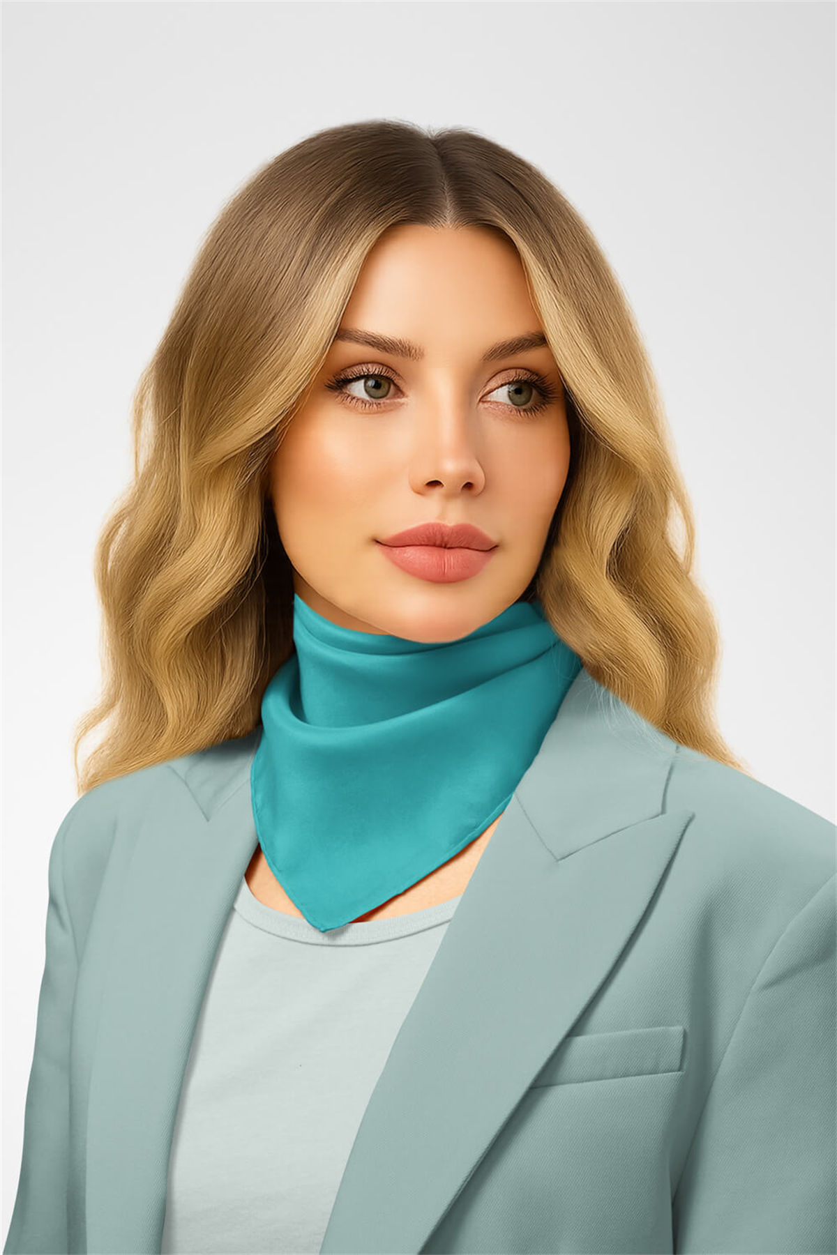 Şifon Turkuaz Bandana