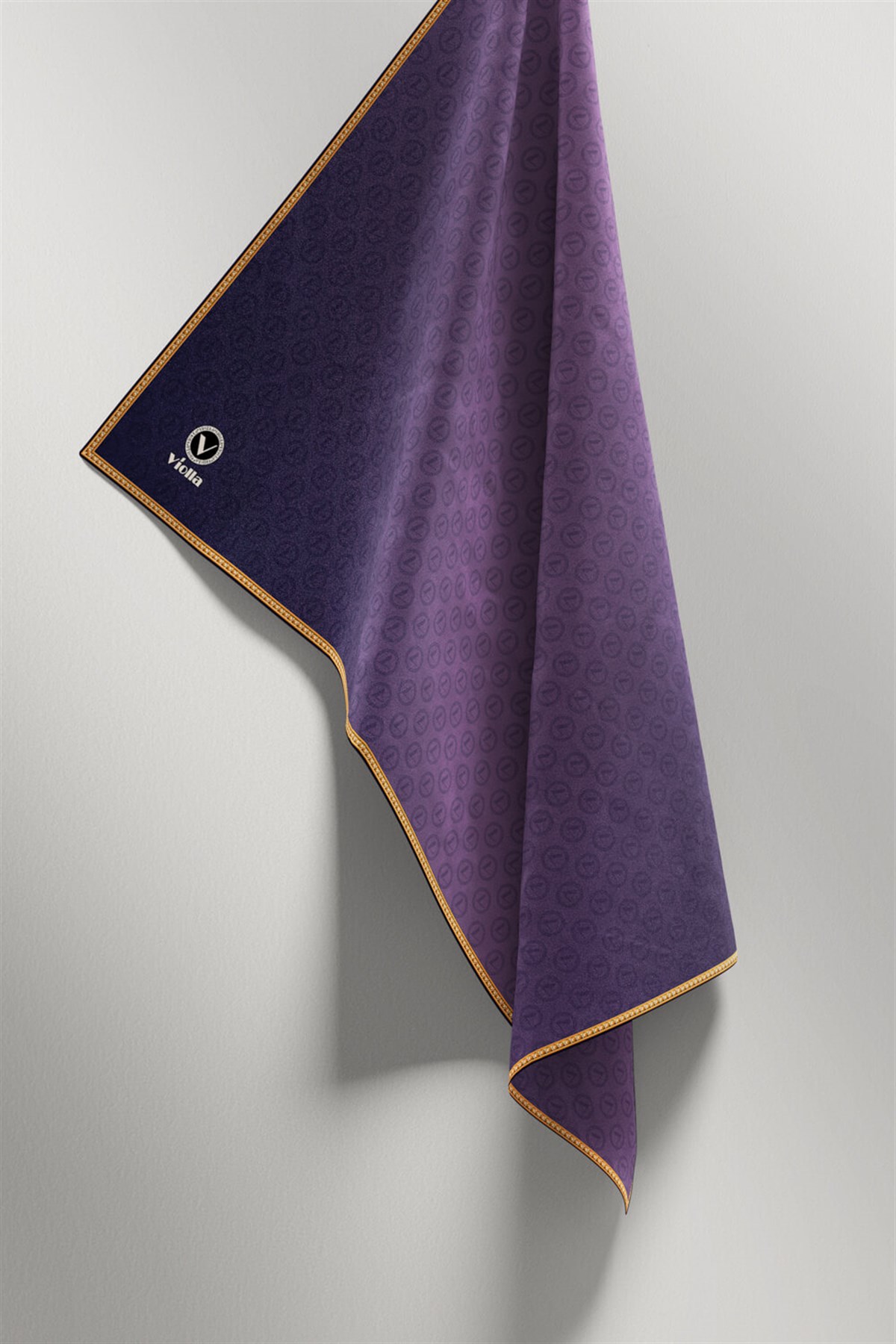 Twill Degradeli Mor Renkli 90x90 Eşarp (İpek İçermez)