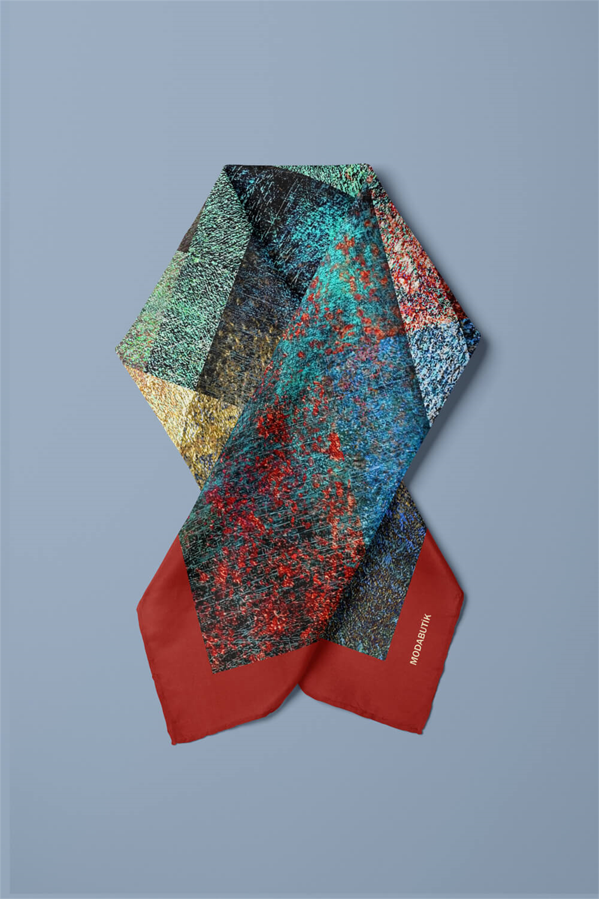 Y81 Kadın Sonbahar Desenli Bandana 50x50 DG0460-22