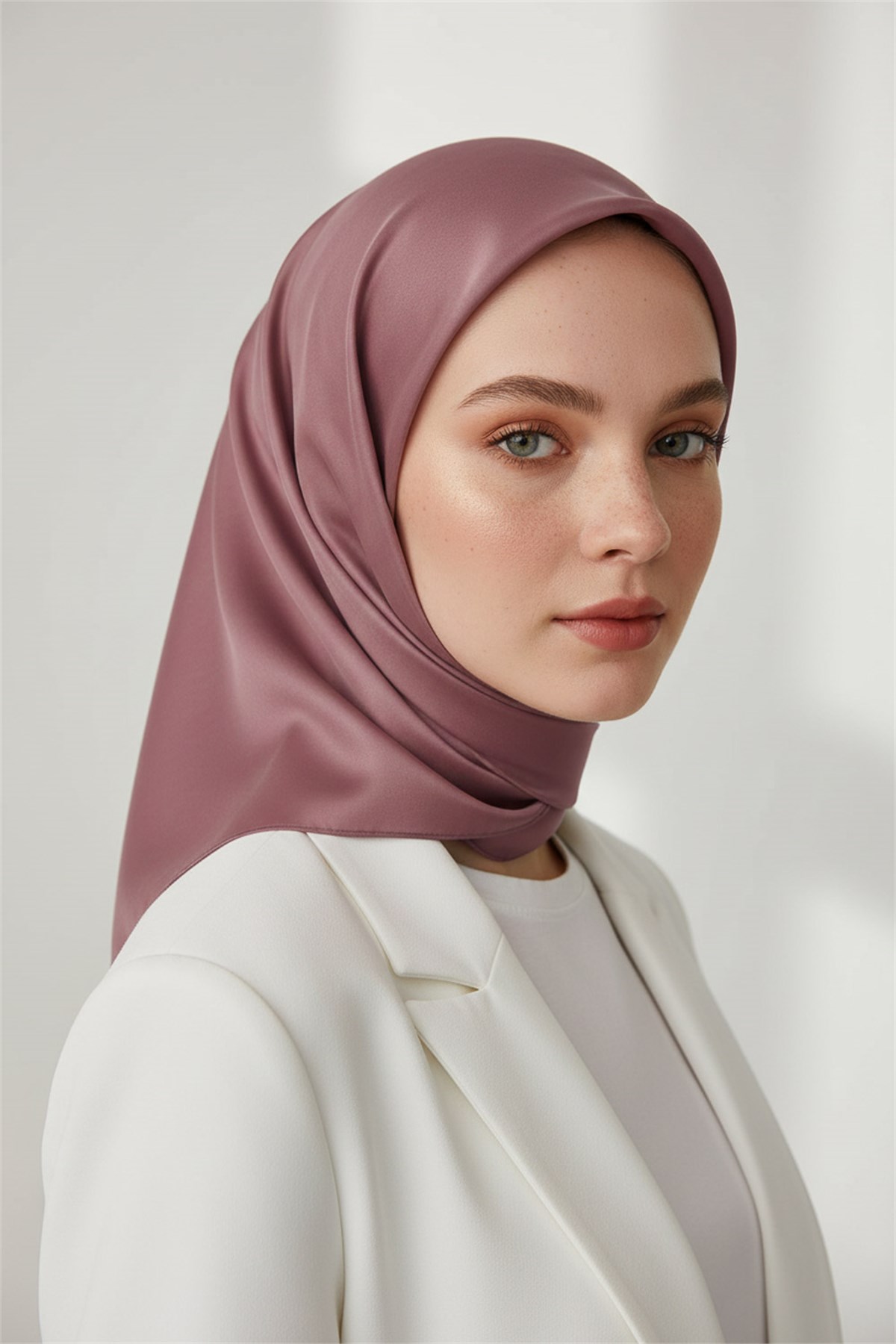 %100 Saf İpek Twill Eşarp 90x90 – Düz Renk, Kaymayan Tok Dokulu, El Dikişli