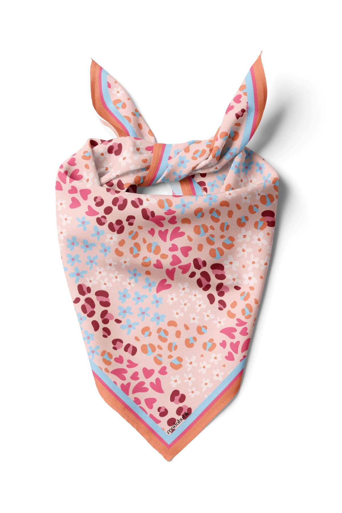 G64 Violla Kalpli Leopar Desenli Bandana