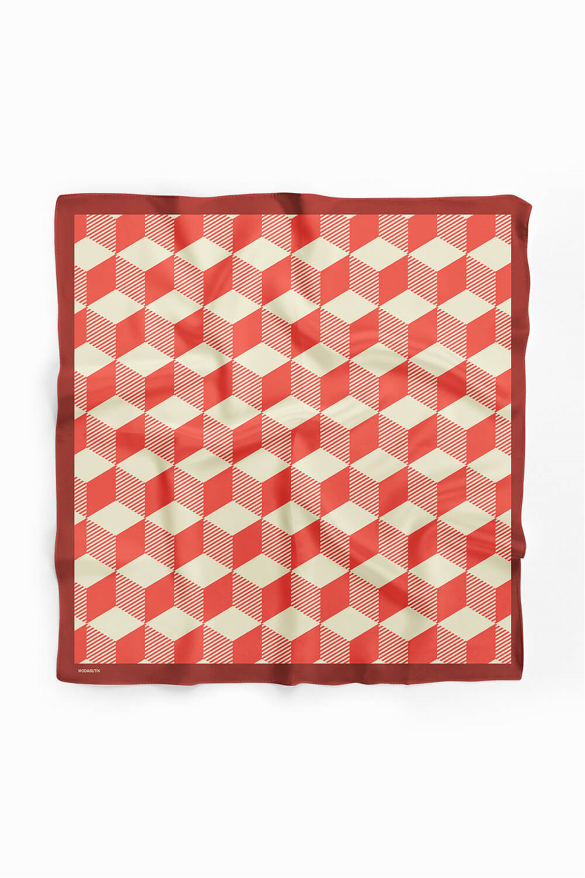 V44 Kadın Geometric Desenli Bandana 50x50 DG0123-22