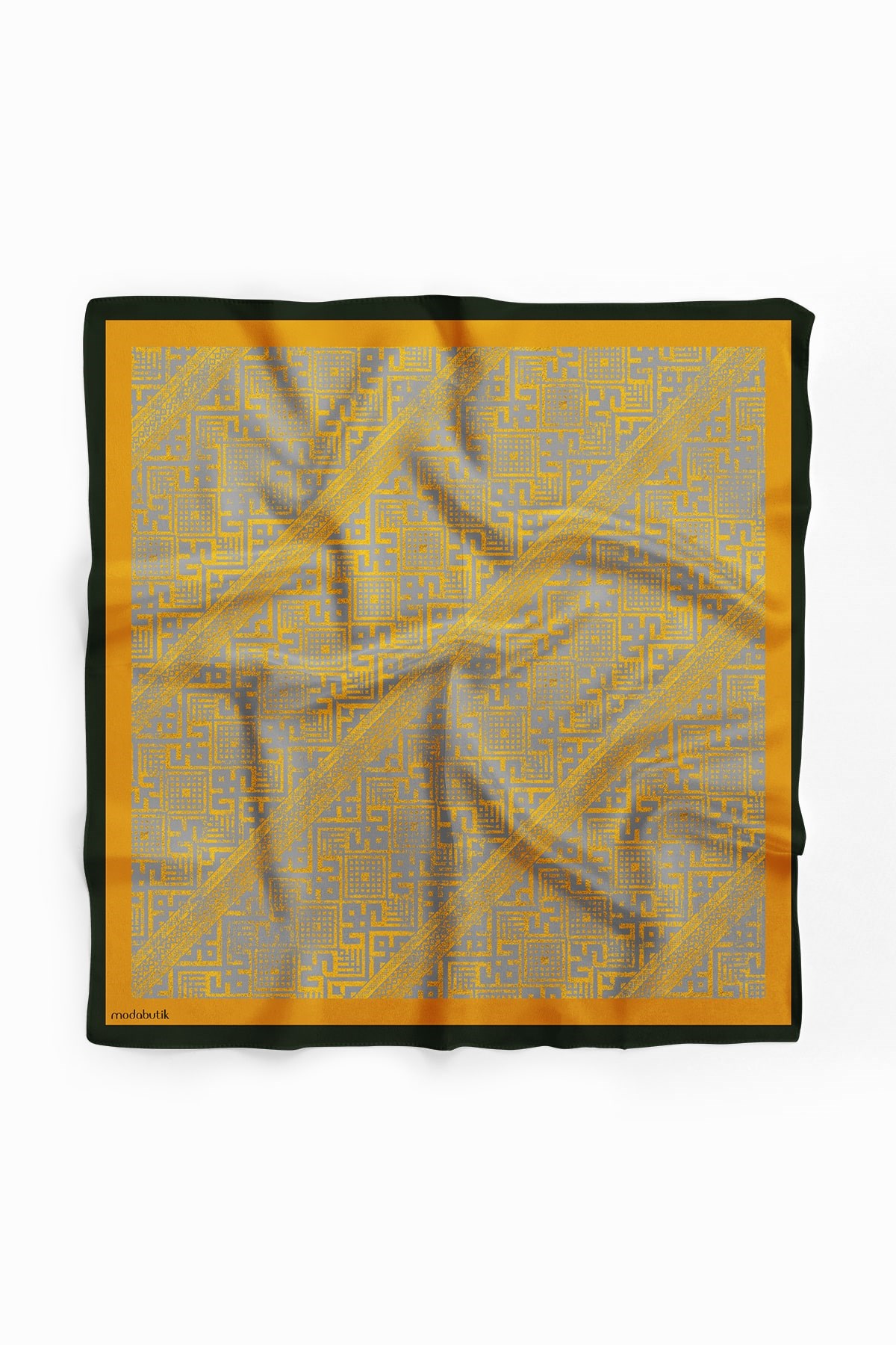 Violla G53 Kadın Turuncu Geometrik Desenli 50x50 Bandana DG01645-2