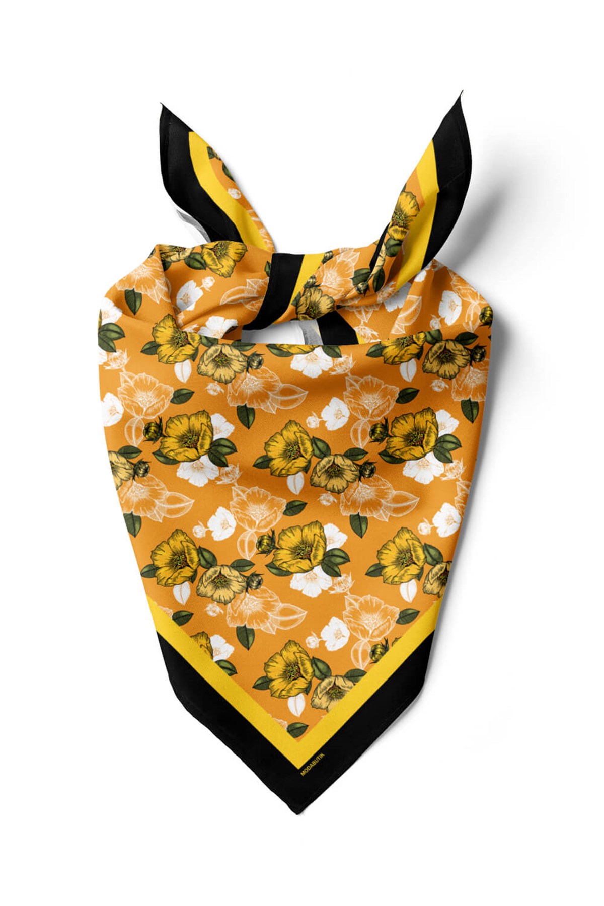 Violla C98 Kadın Kavuniçi Sarı Sevda Desenli 50x50 Bandana HYL DG0993-22