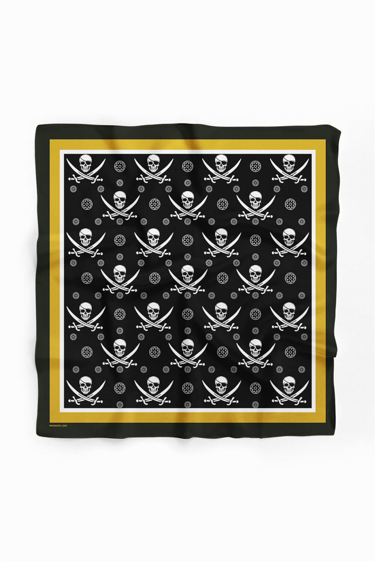 F89 Kadın Kurukafa Desenli 50x50 Bandana HYL DG01552-22