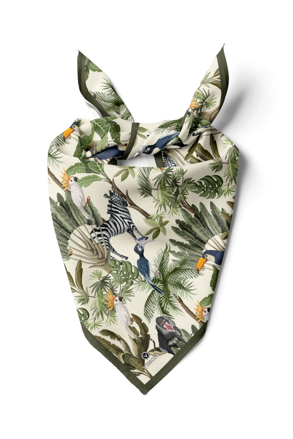 %100 İpek Safari Desenli Kadın Bandana