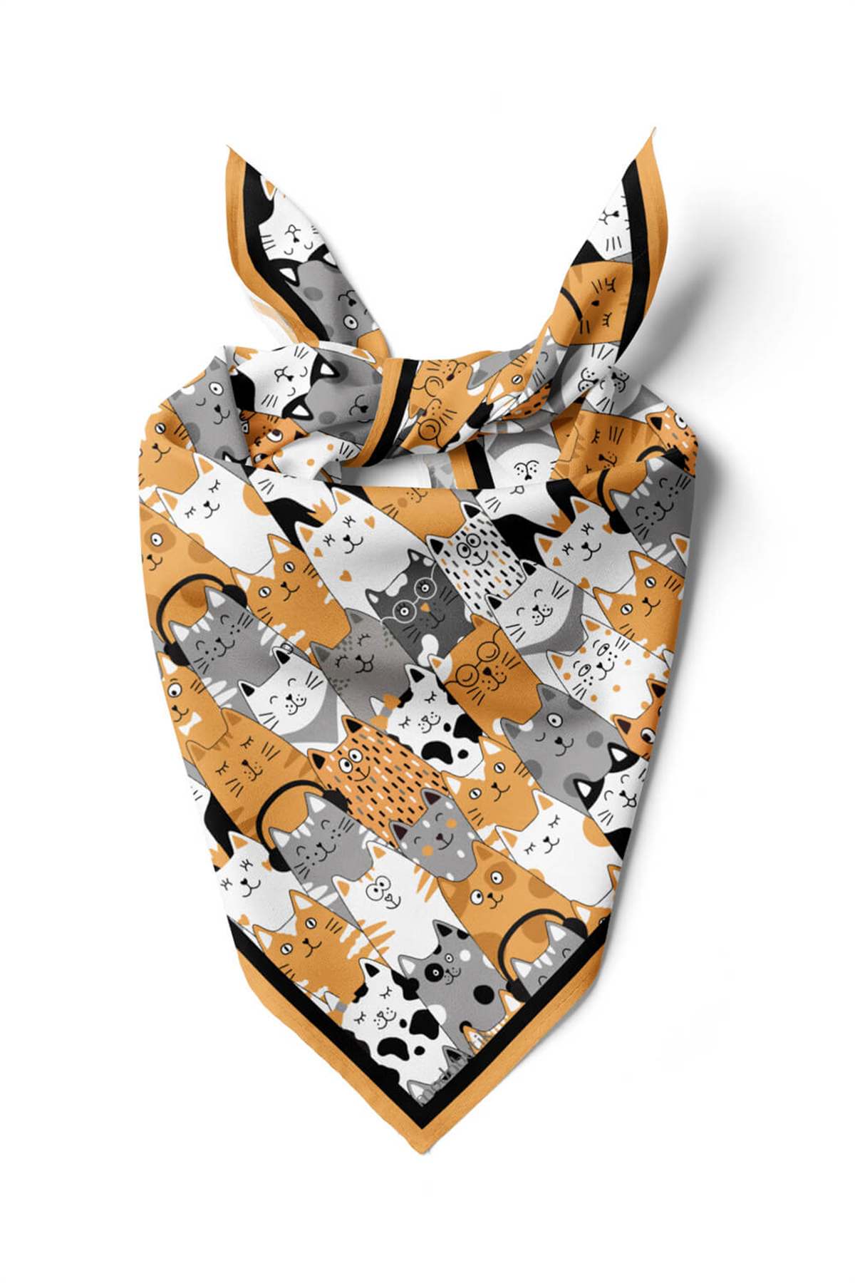 Modabutik Kedi Desenli Bandana