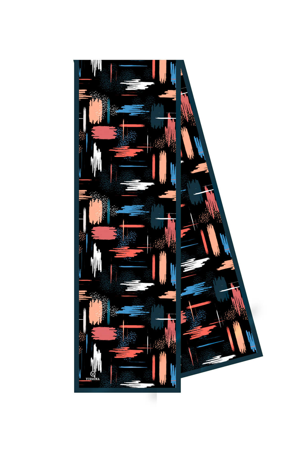 SATEN İPEK GEOMETRİK DESENLİ KADIN FULAR