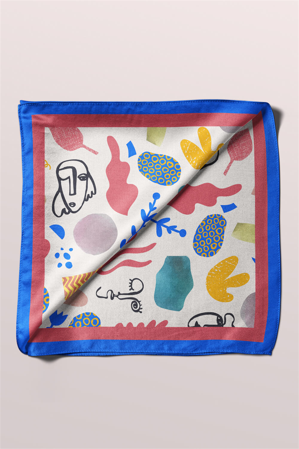 Modabutik Geometrik Portre Desenli Bandana