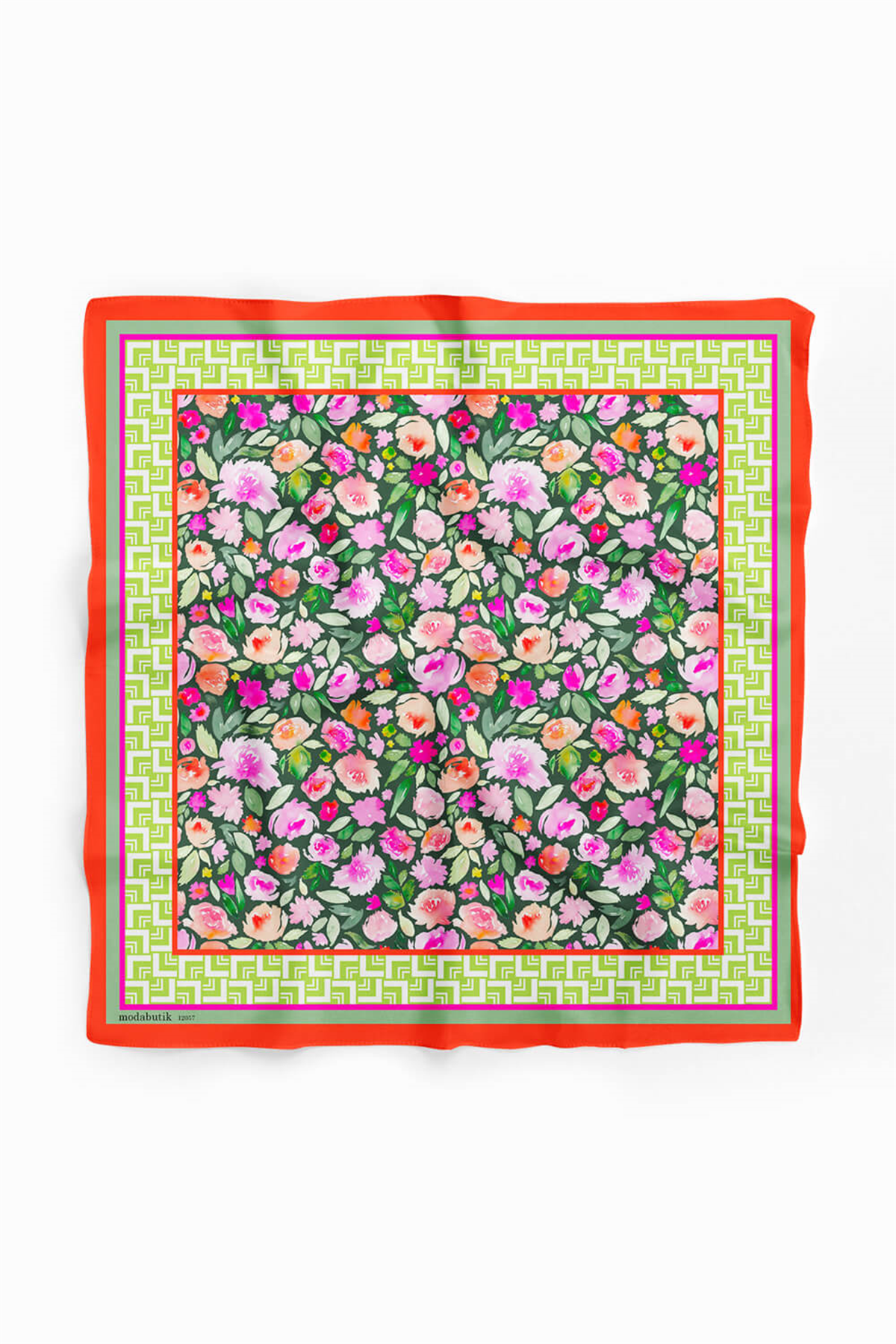 Y93 WATERCOLOR  FLOWERS TASARIMLI BANDANA DG12057