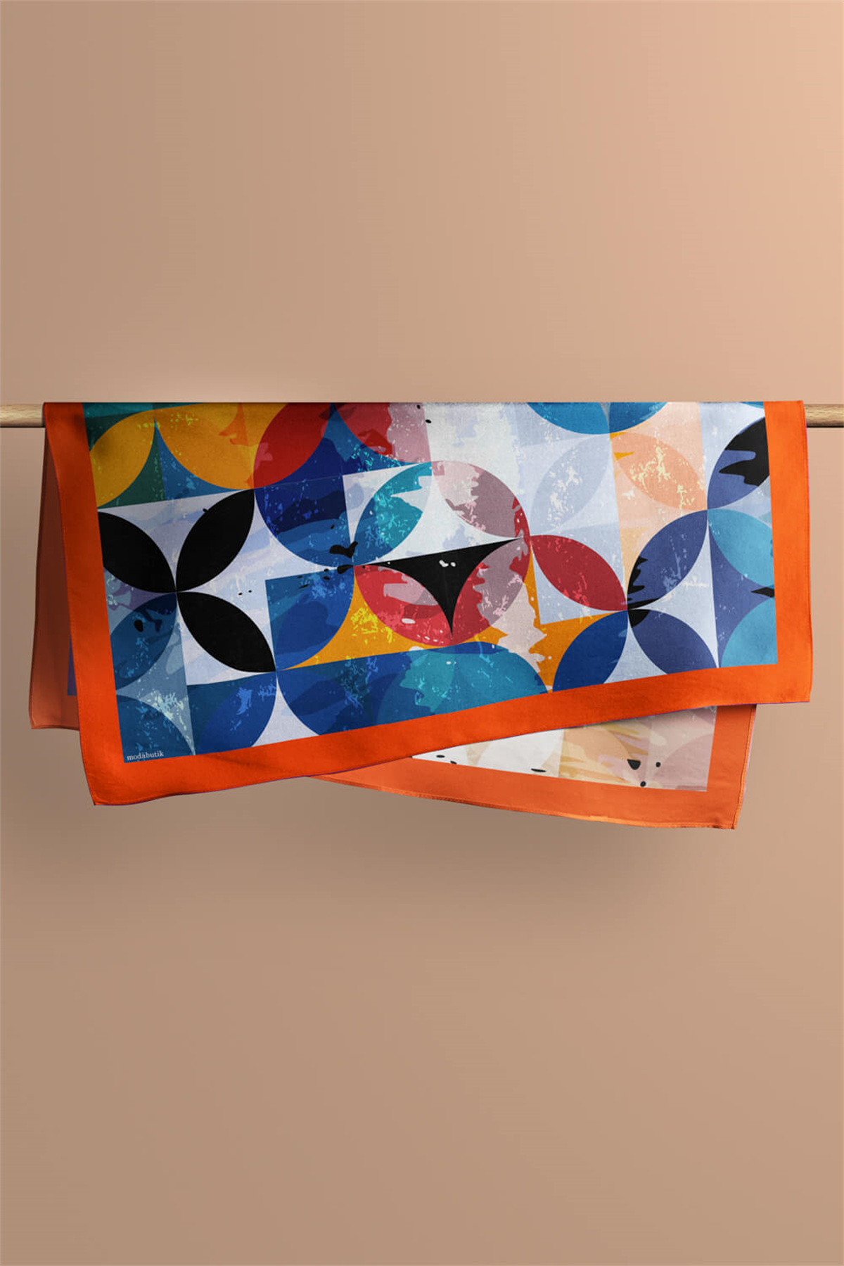 C80 Kadın Yuvarlak Desenli Bandana 50x50 DG0414-22