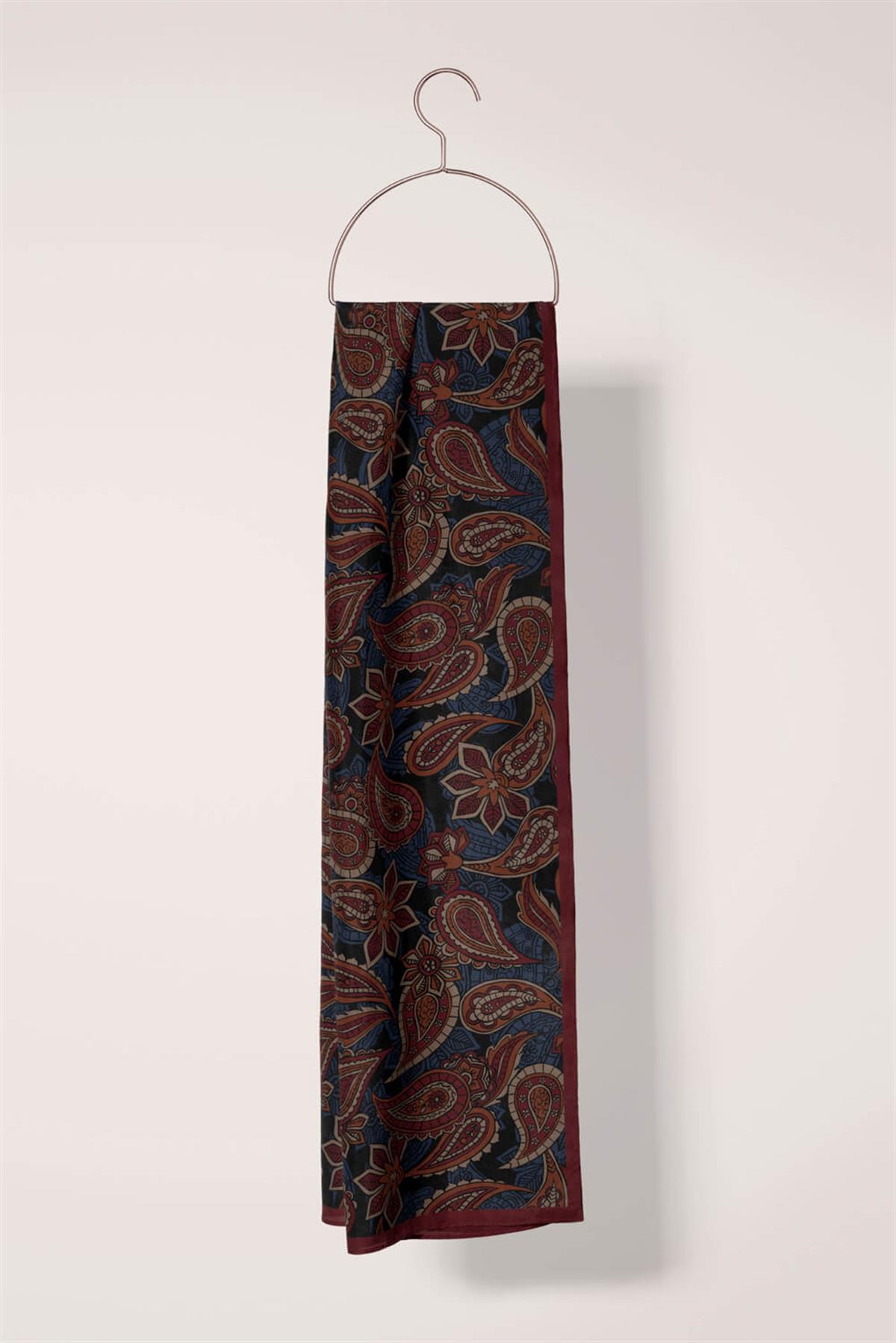 I37 Modabutik Şal Desen Bordo Fular