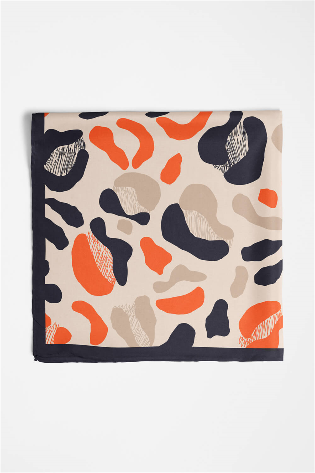 Saten İpek Leopar Desenli Kadın Bandana