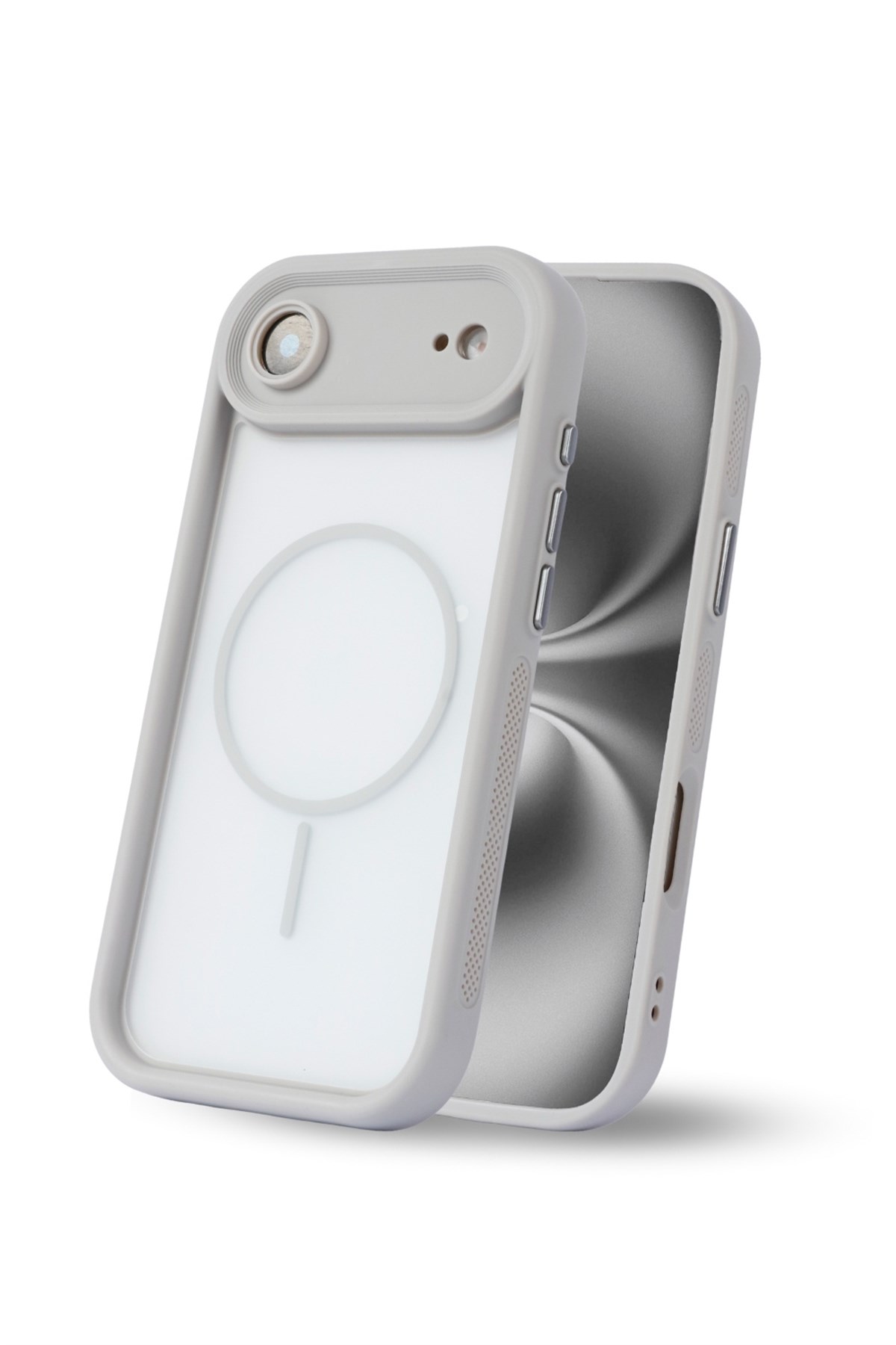 iPhone Air Kılıf – Kamera Korumalı – MagSafe Uyumlu – Gri Renk – Mat Silikon Telefon Kılıfı