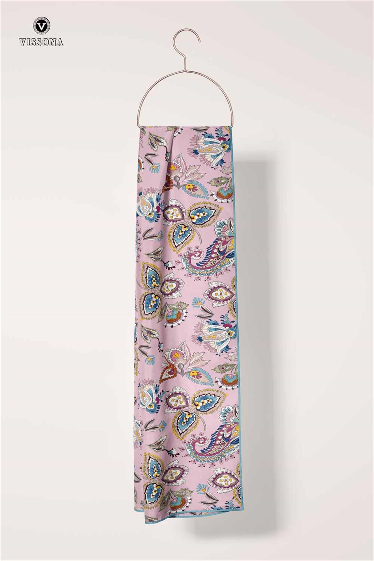 Vissona Şal Desenli İpek Fular