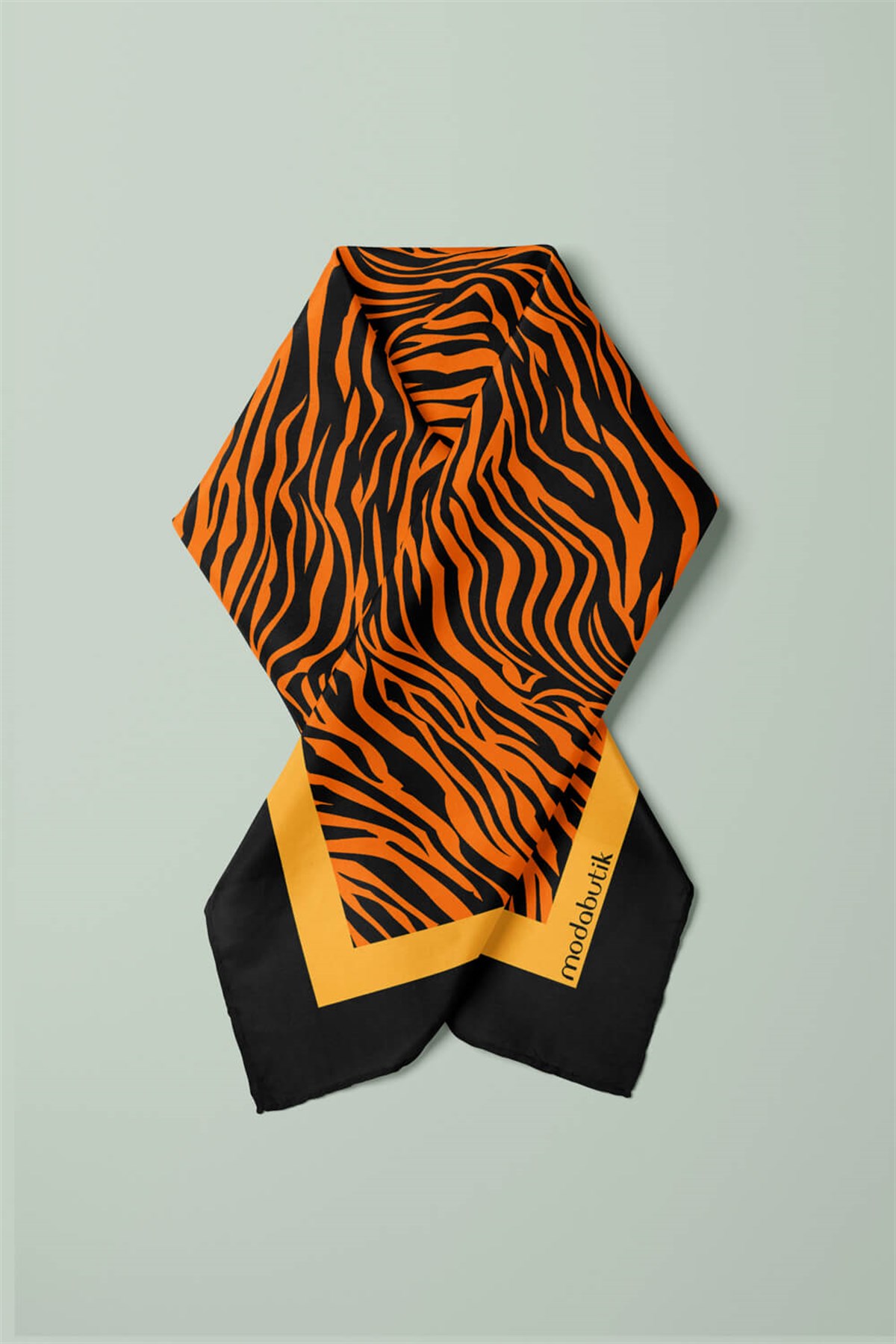 Violla G58 Kadın Turuncu Tiger Desenli 55x55 Bandana HYL DG0710-22