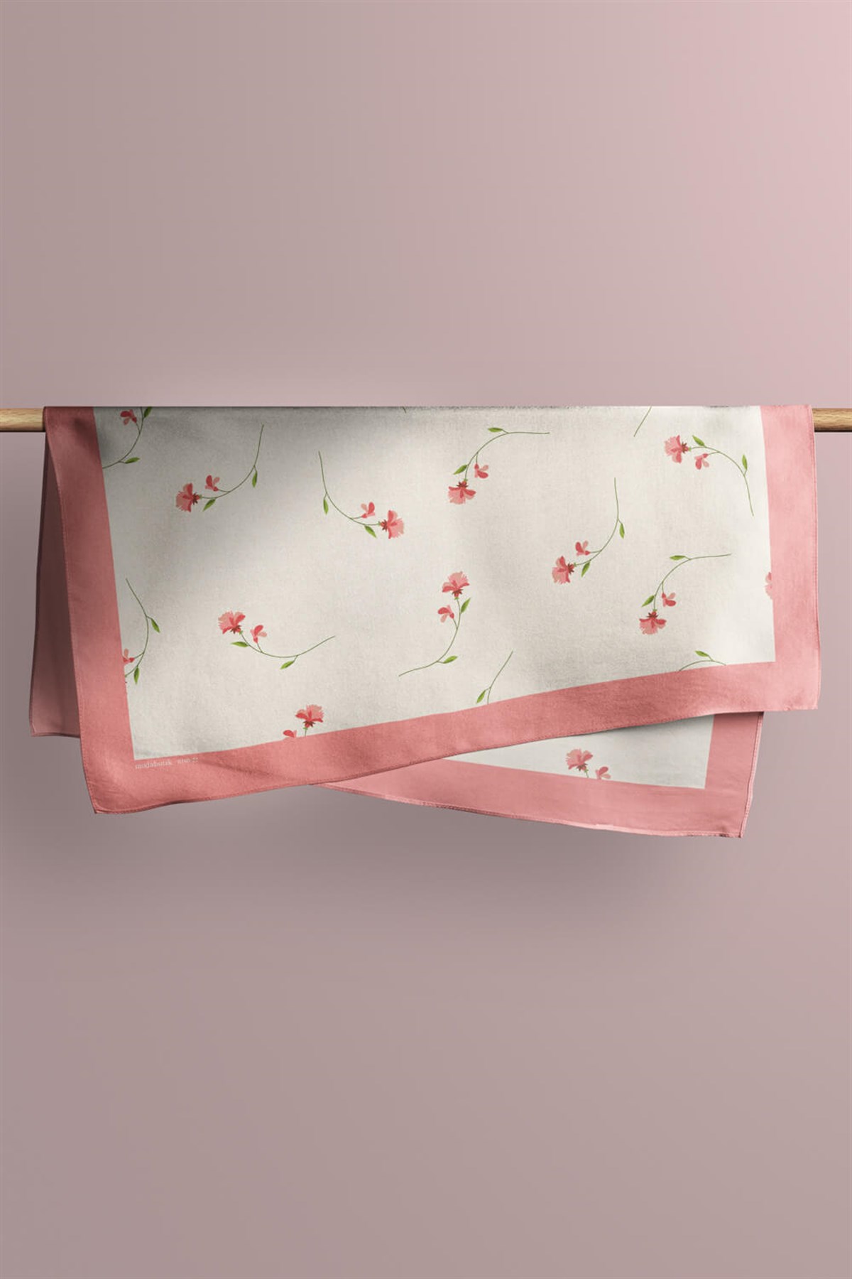 G27 Kadın Çiçek Desenli Bandana Pudra DG0105-22 Snz