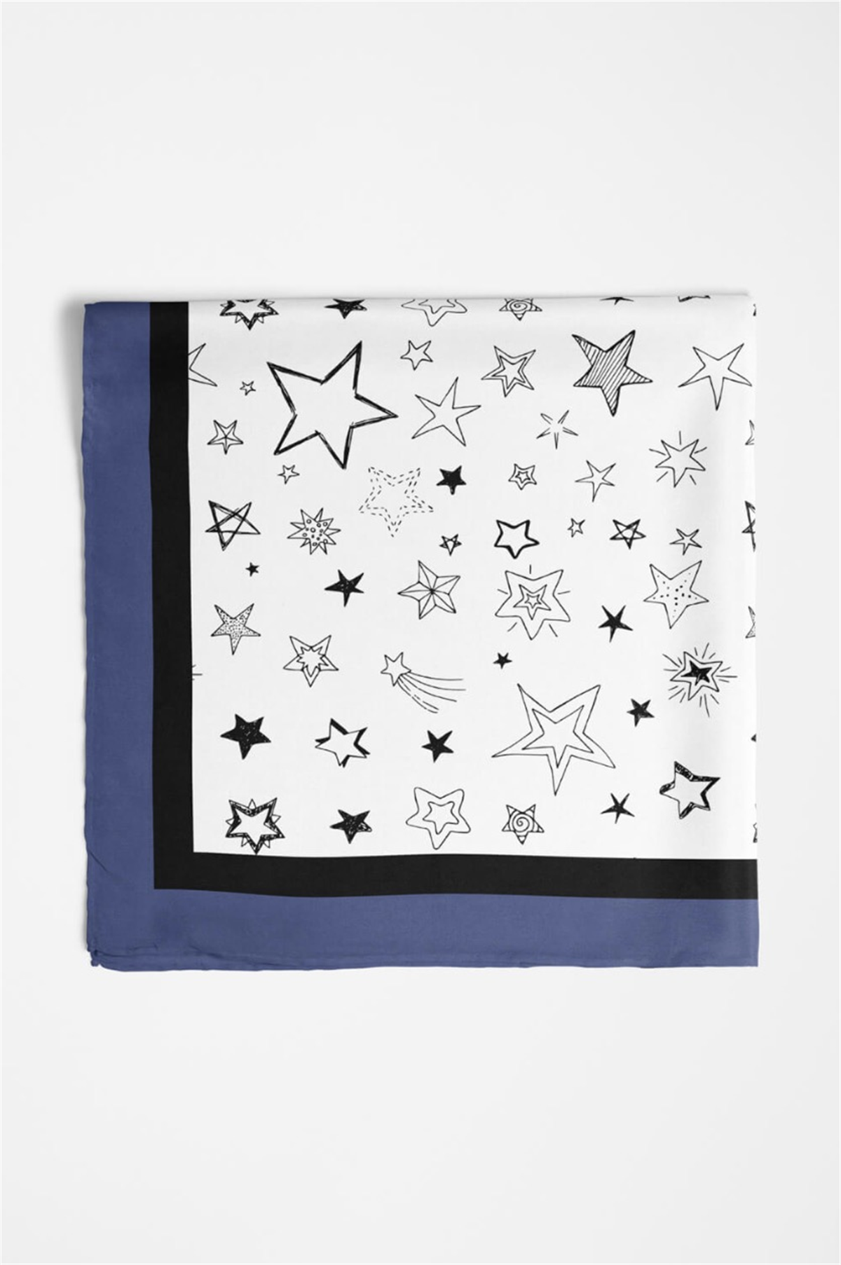 E9 Kadın Yıldız Desenli 50x50 Bandana HYL DG01117-22