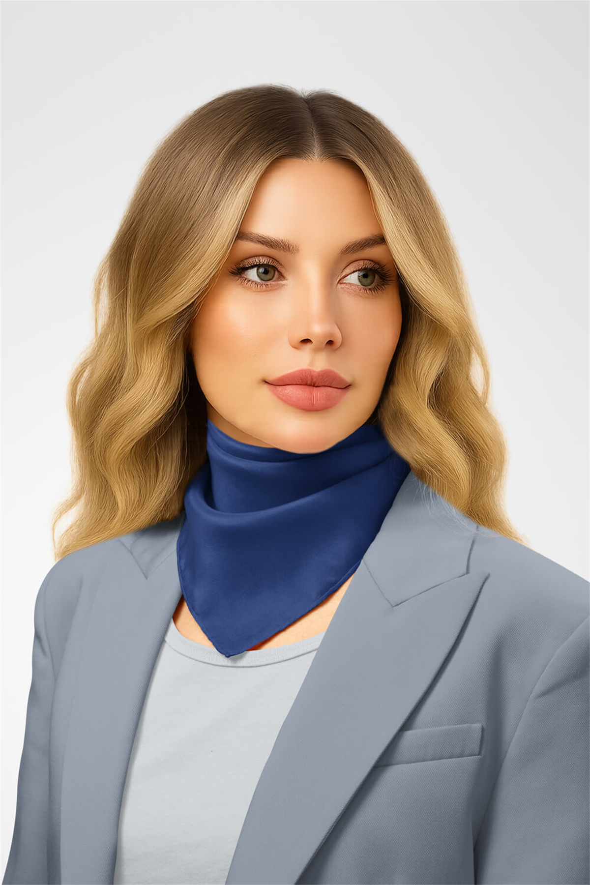 Şifon Saks Bandana