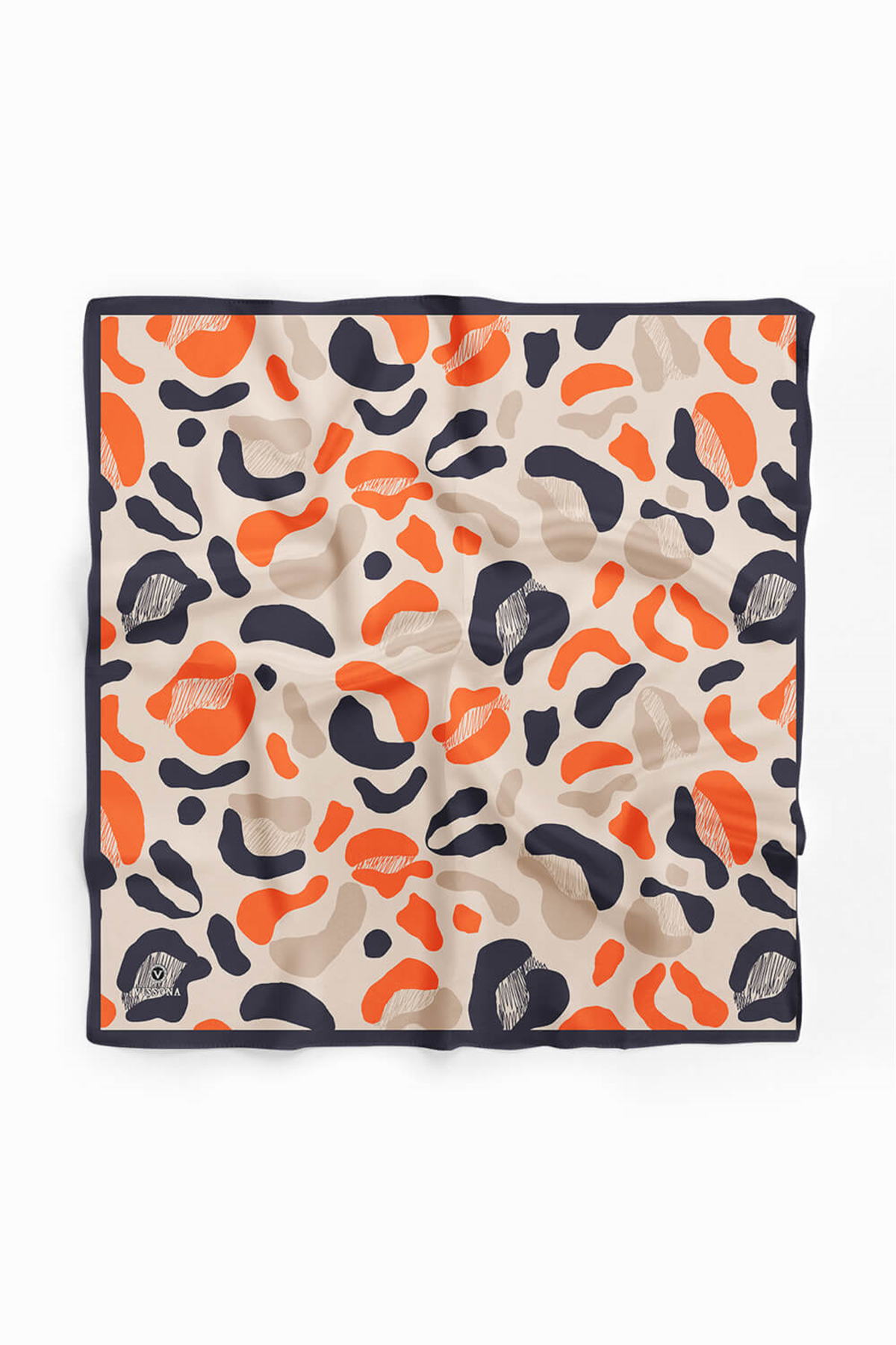 Saten İpek Leopar Desenli Kadın Bandana