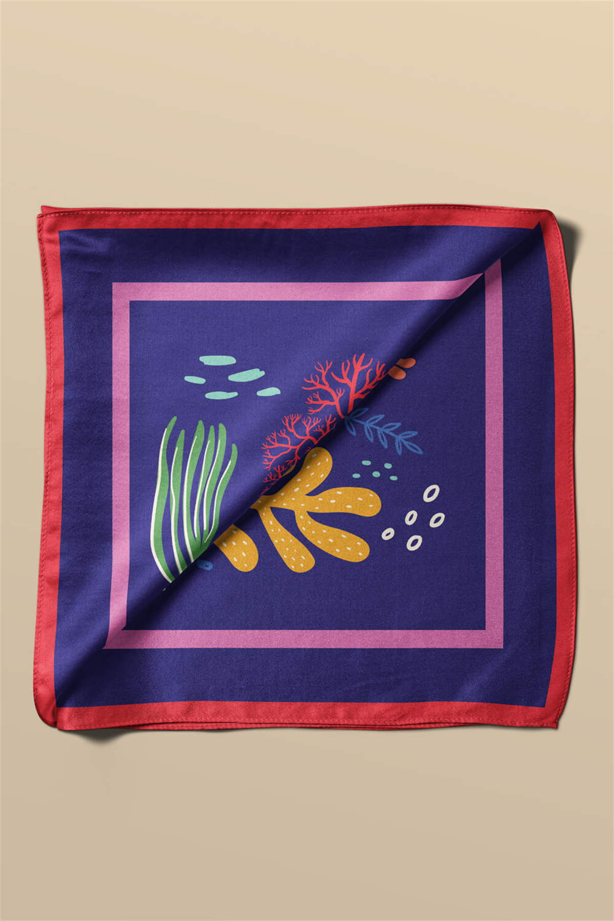 F93 Modabutik Balık Desenli Bandana