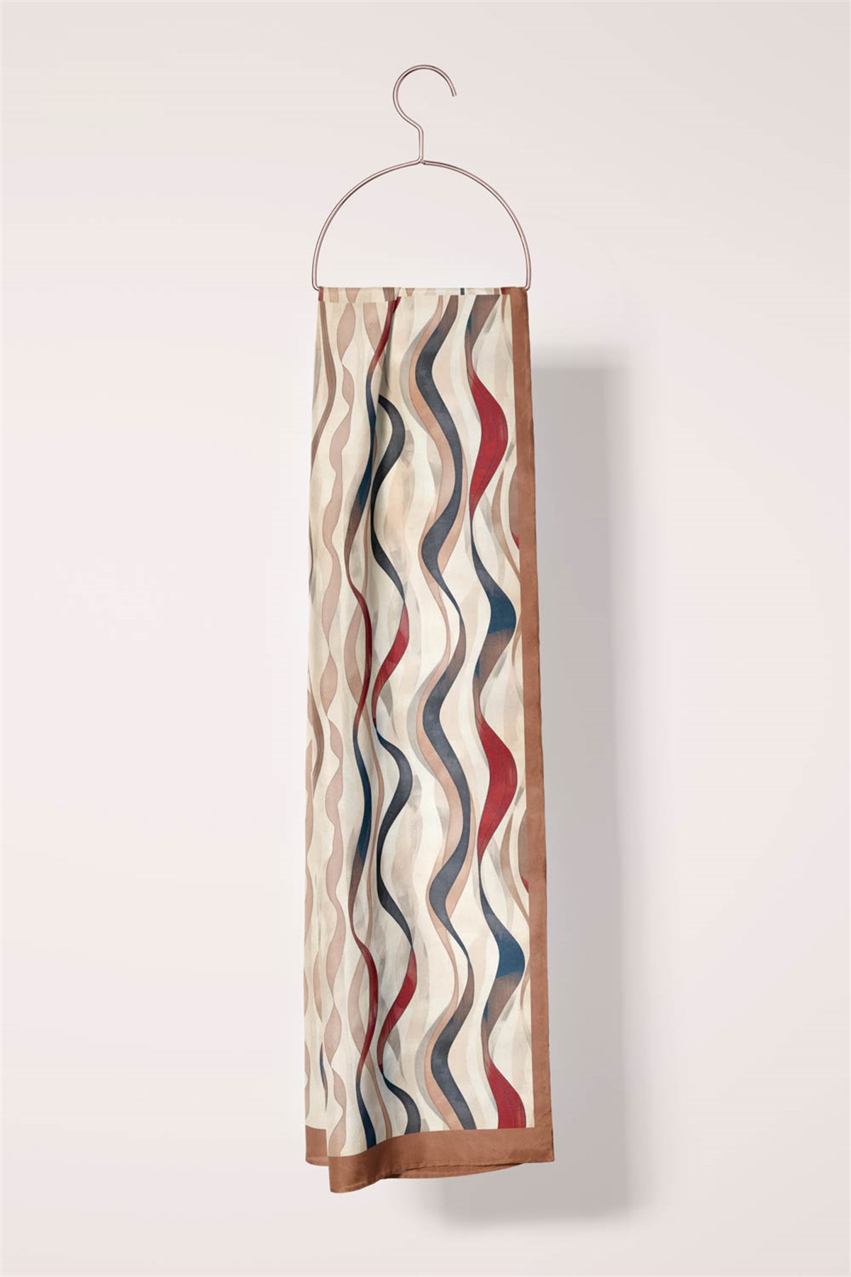 I81 %100 İpek Geometrik Desenli Kadın Fular