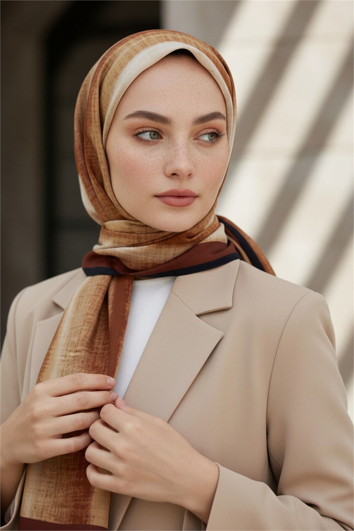 KREP BATİK DESENLİ BORDO RENKLİ 75X195 KIRIŞMAZ ŞAL