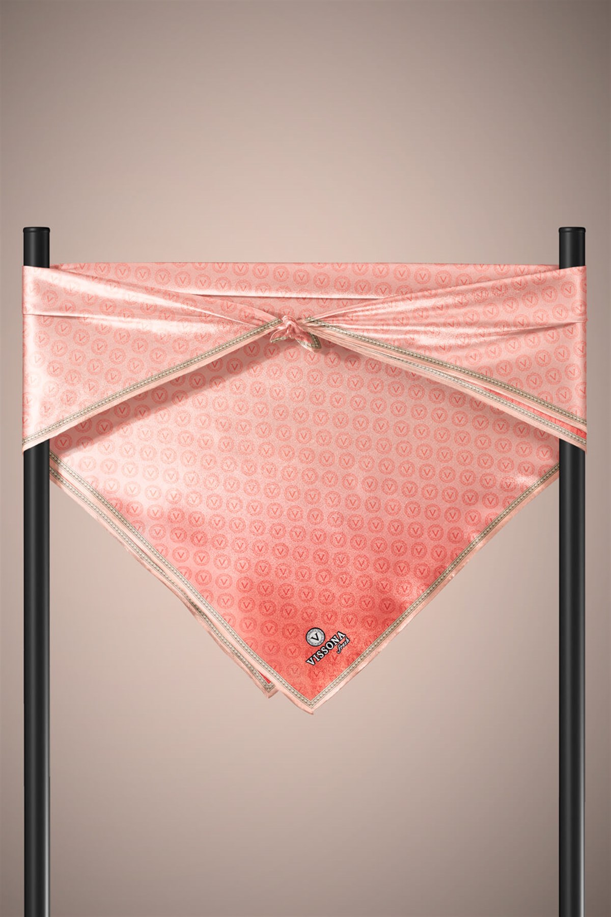 %100 İpek Kadın Desenli Bandana 80x80