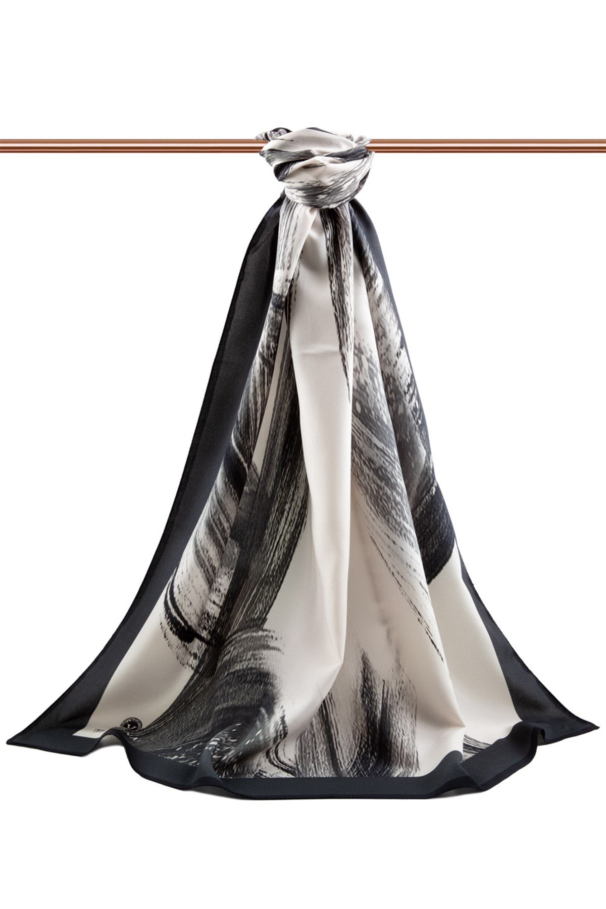 KREP FIRÇA DESENLİ FÜME RENKLİ 75X195 KIRIŞMAZ ŞAL