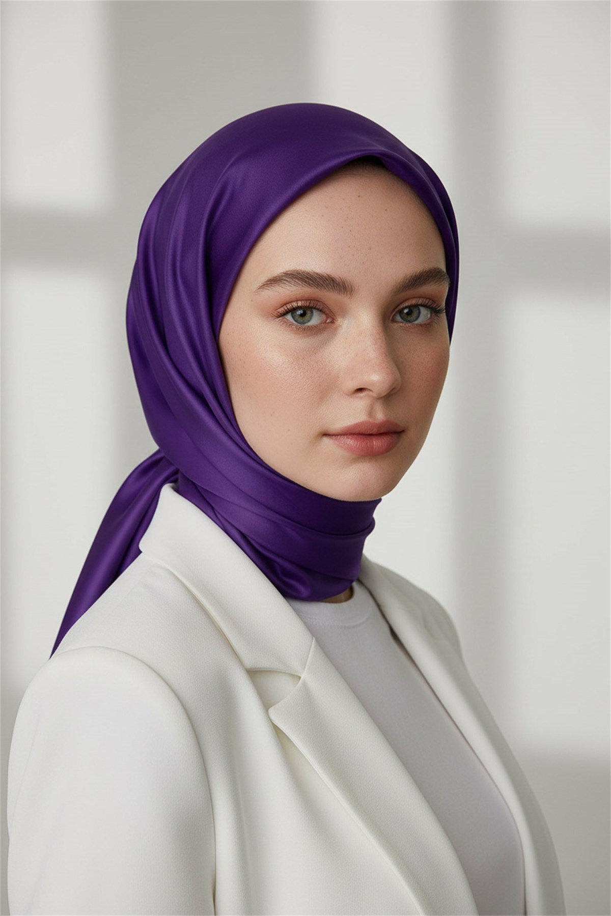 %100 Saf İpek Twill Eşarp 90x90 – Düz Renk, Kaymayan Tok Dokulu, El Dikişli