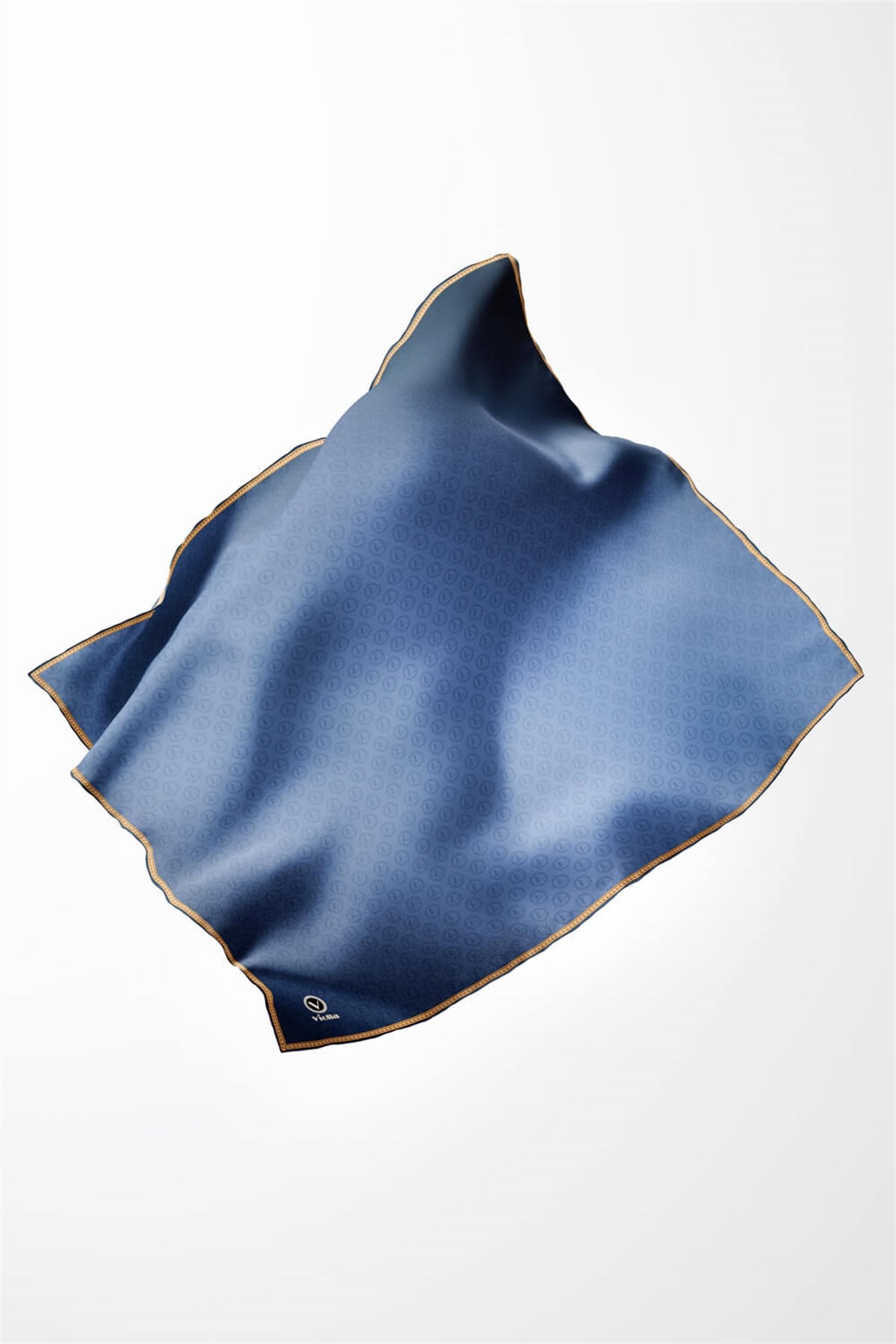 Rayon Degra Desenli Bebe Mavisi Renkli 90x90 Dikim Şekli : El Dikişi Eşarp (İpek İçermez) Kenar Dikiş Şekli El Dikişli