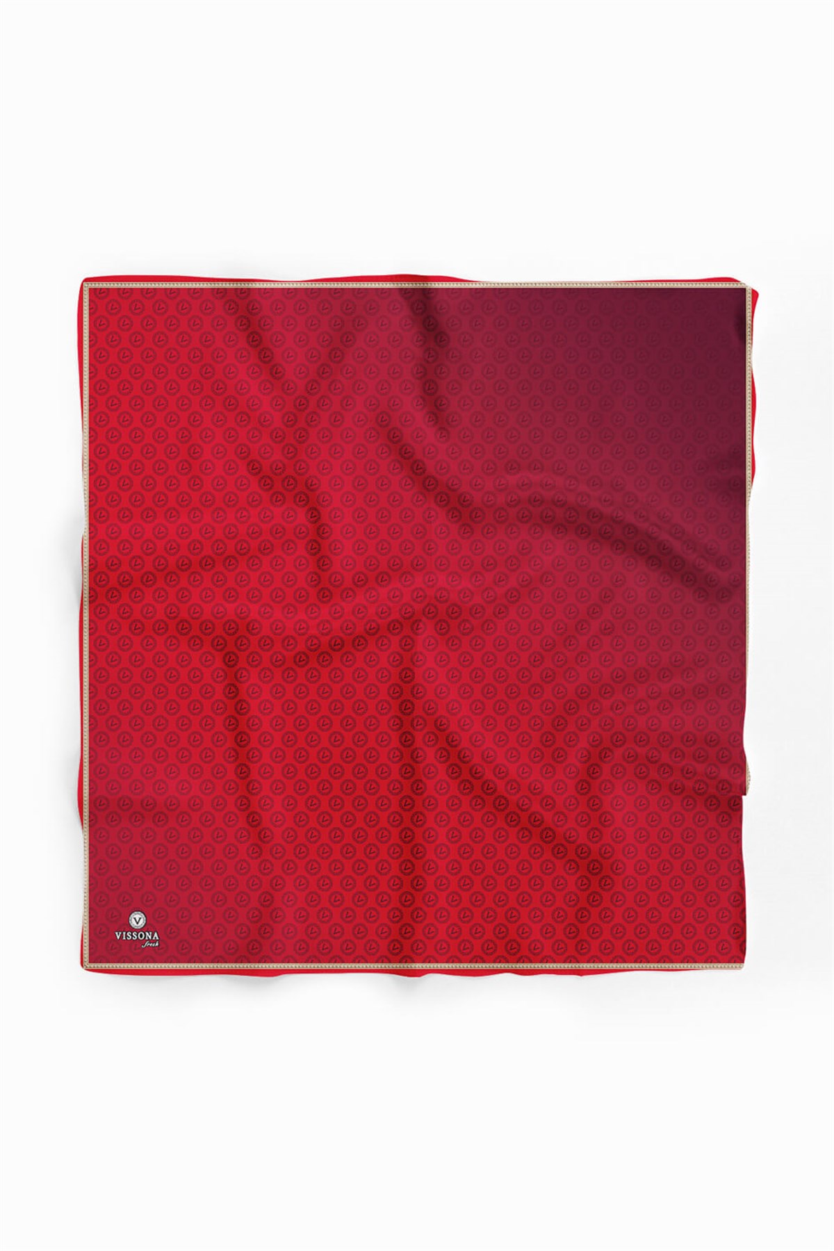 %100 İpek Kadın Desenli Bandana 80x80